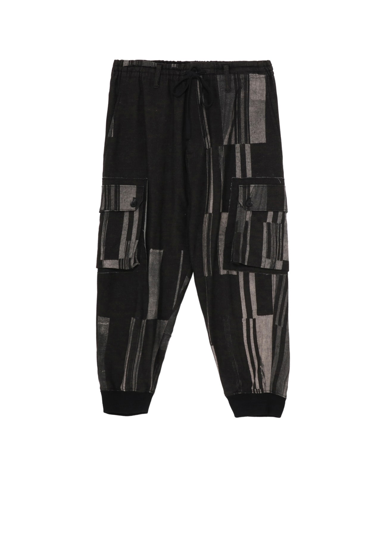 FLANNEL STRIPE PATTERN STANDARD RIBBED HEM CARGO