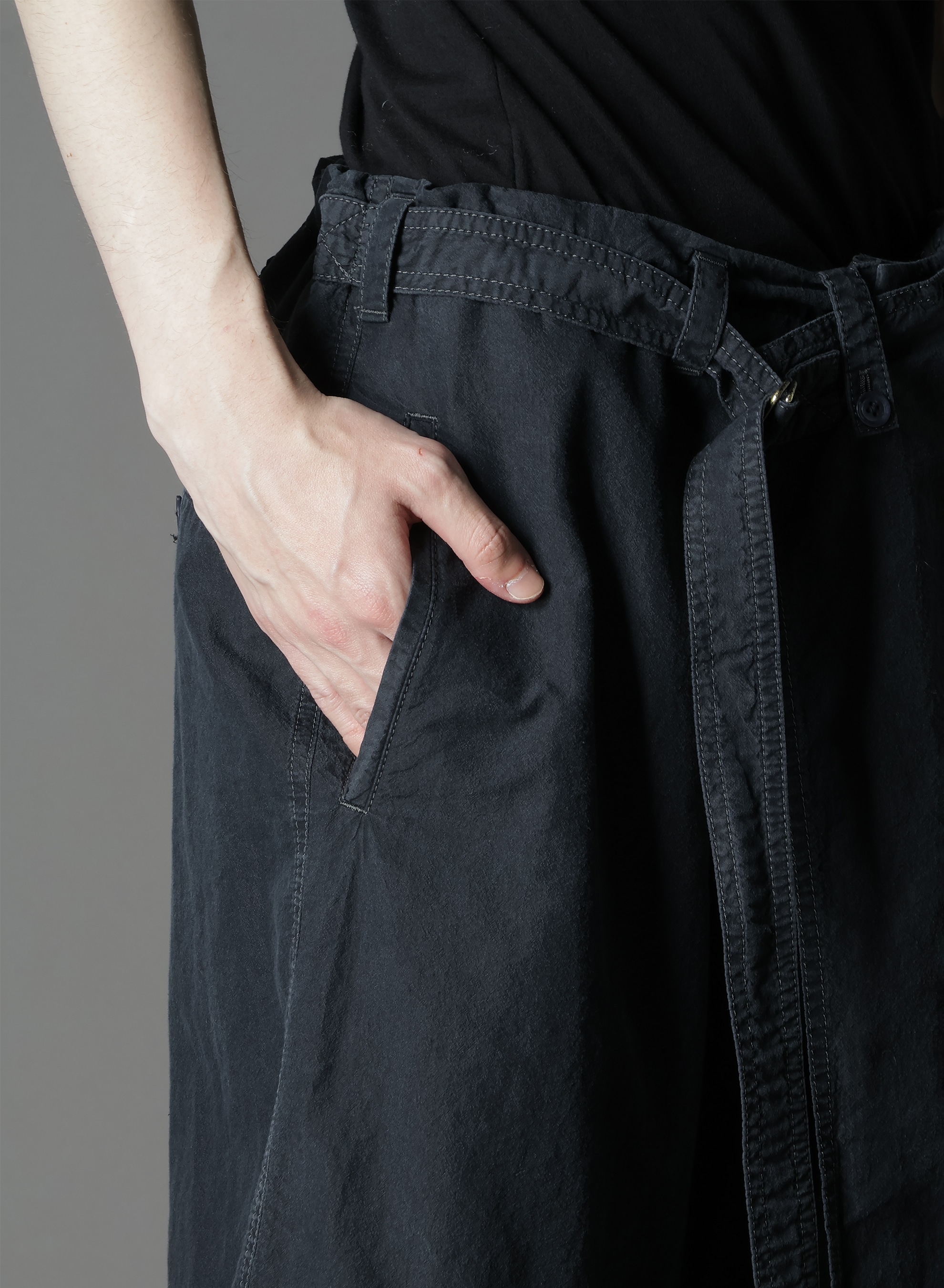 C/NY SULFUR DYEING STONE WASH BIO WRAP SKIRT PANTS