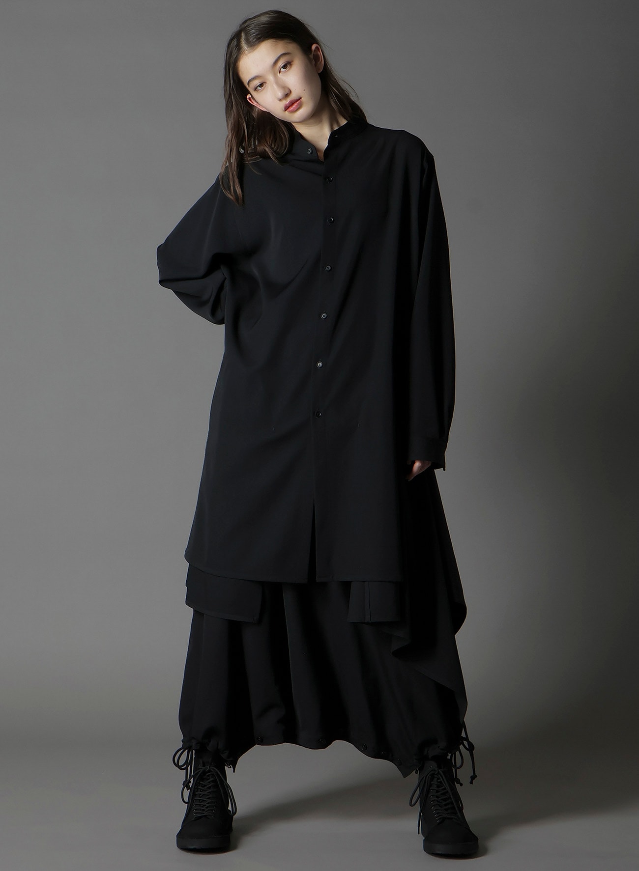 W/GABARDINE INSEAM BUTTON SAROUEL PANTS