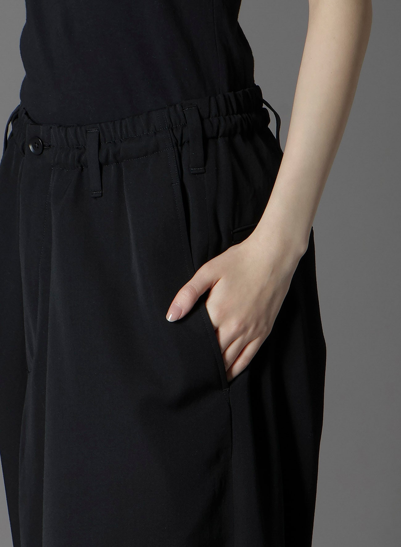 W/GABARDINE INSEAM BUTTON SAROUEL PANTS