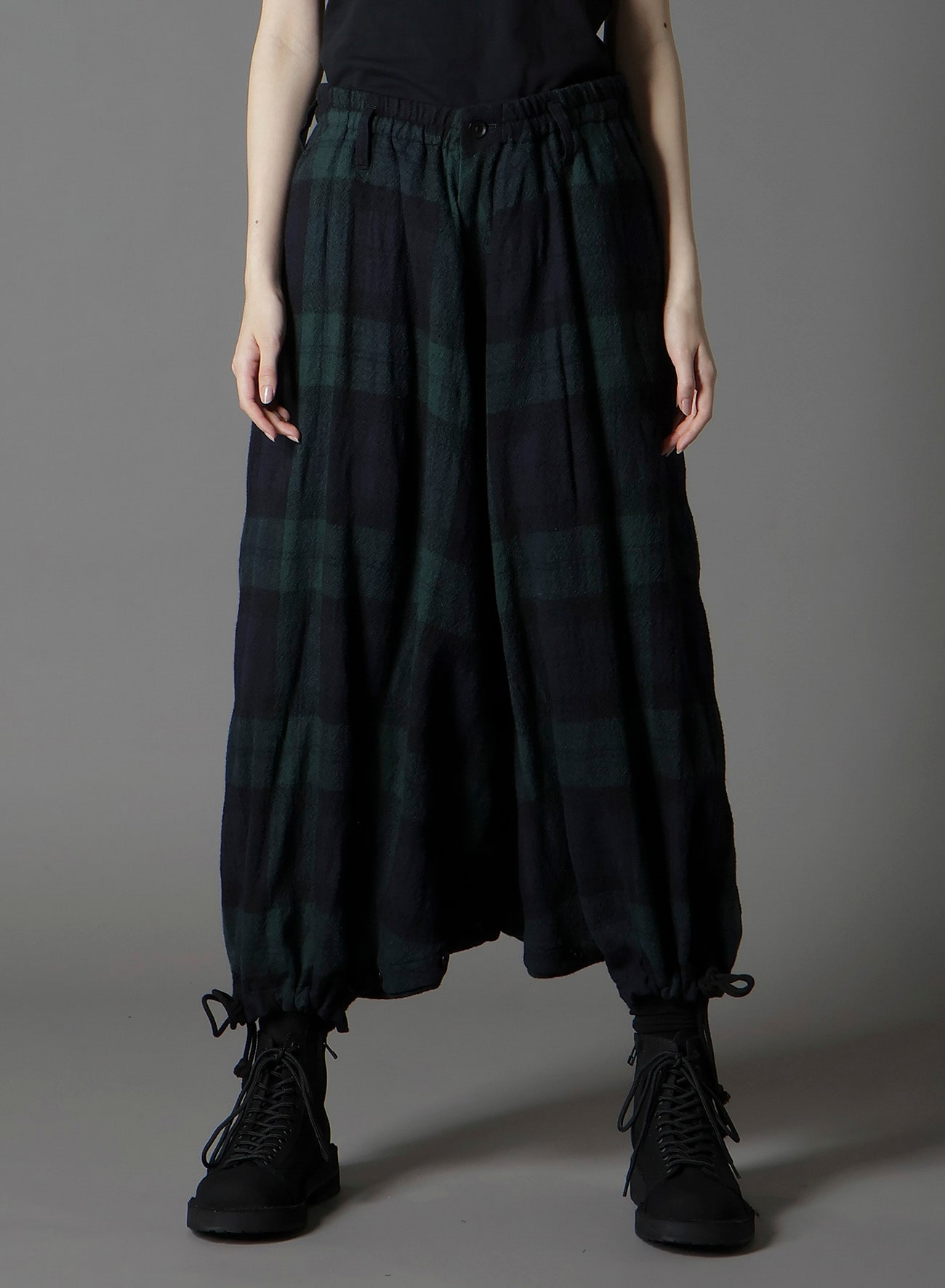 BIG REFINE  PLAID INSEAM BUTTON SAROUEL PANTS