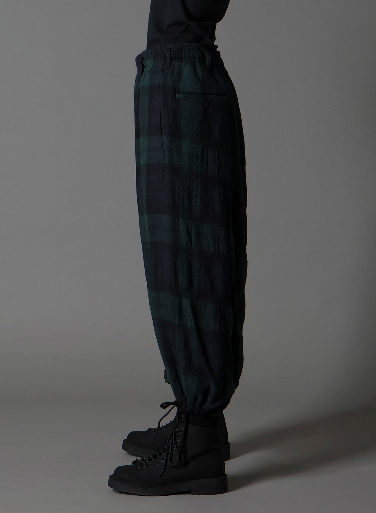 BIG REFINE  PLAID INSEAM BUTTON SAROUEL PANTS