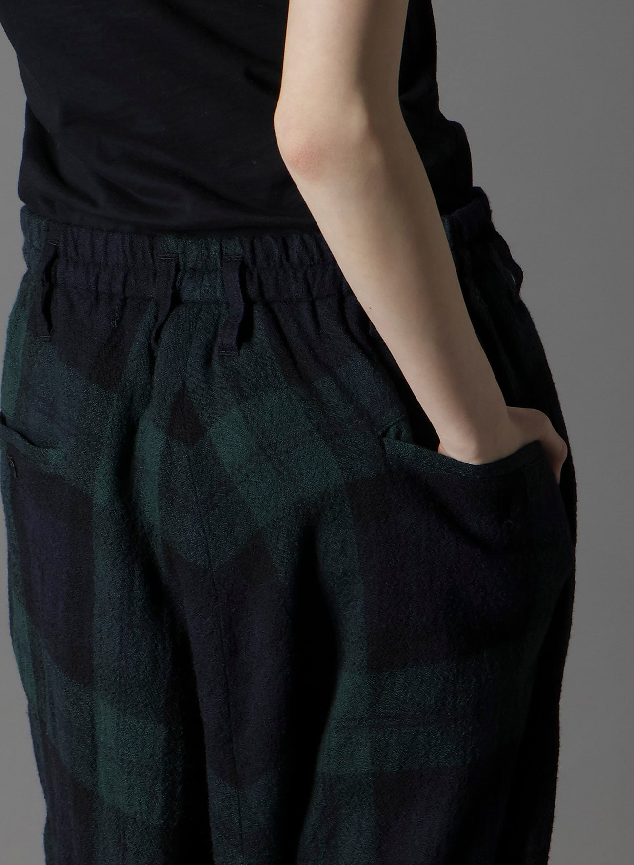 BIG REFINE  PLAID INSEAM BUTTON SAROUEL PANTS