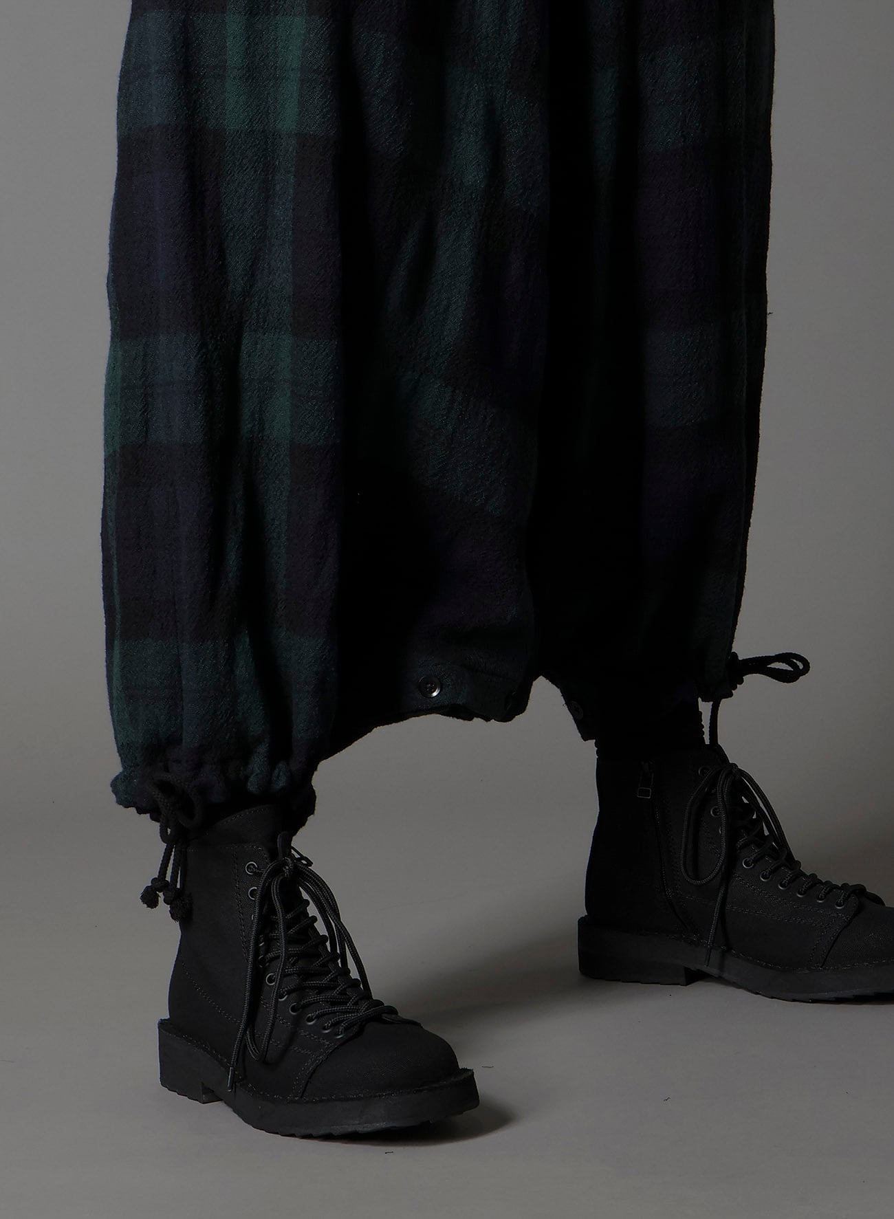 BIG REFINE  PLAID INSEAM BUTTON SAROUEL PANTS