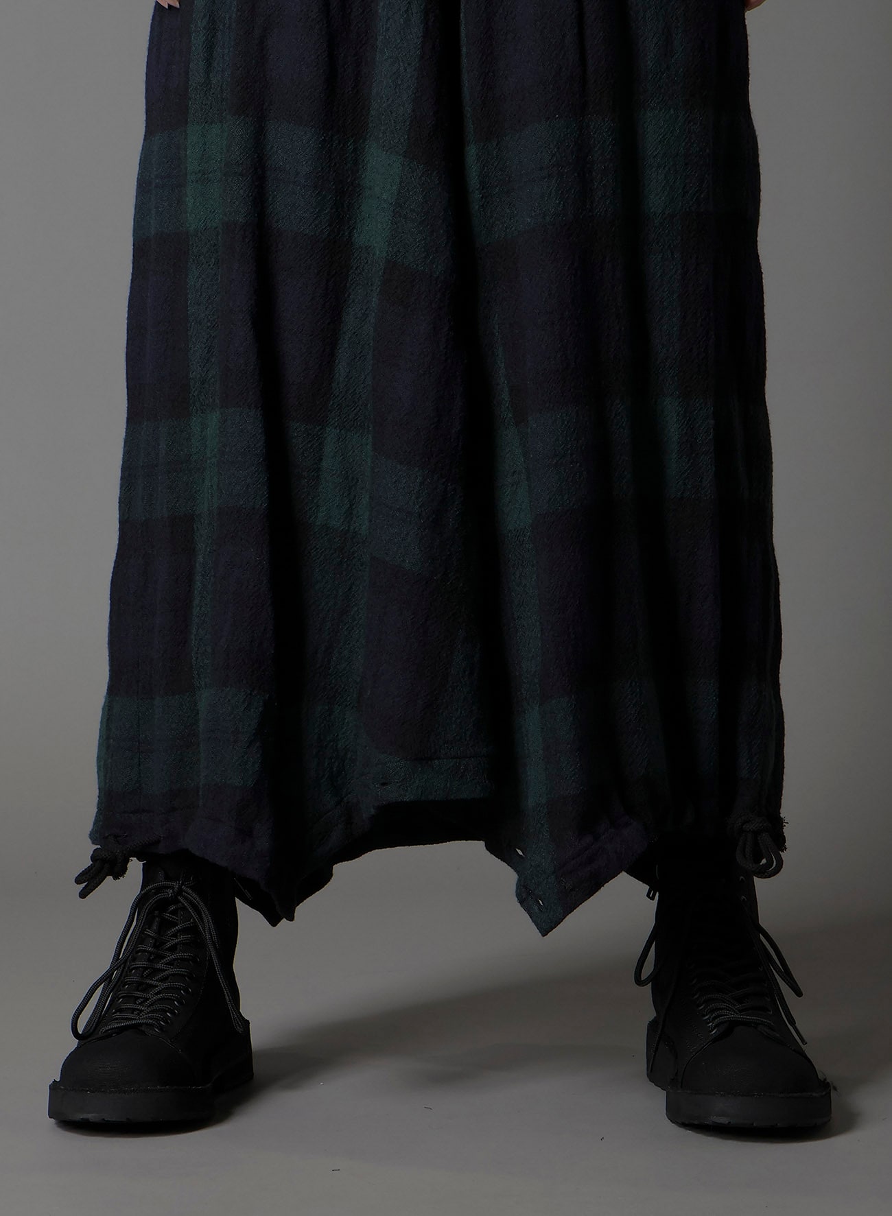 BIG REFINE  PLAID INSEAM BUTTON SAROUEL PANTS