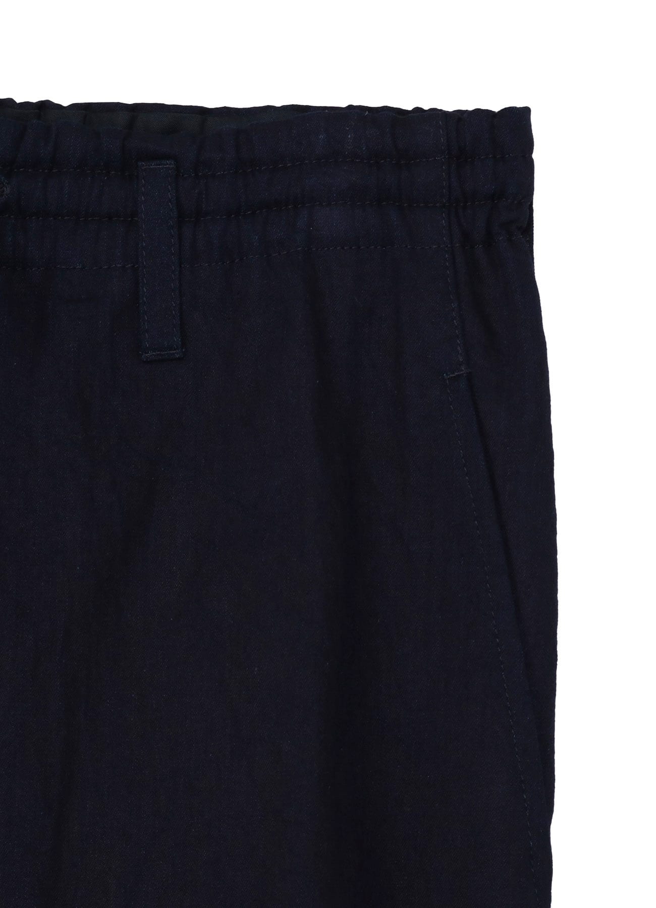 INDIGO DYED COTTON TWILL RIBBED HEM PANTS