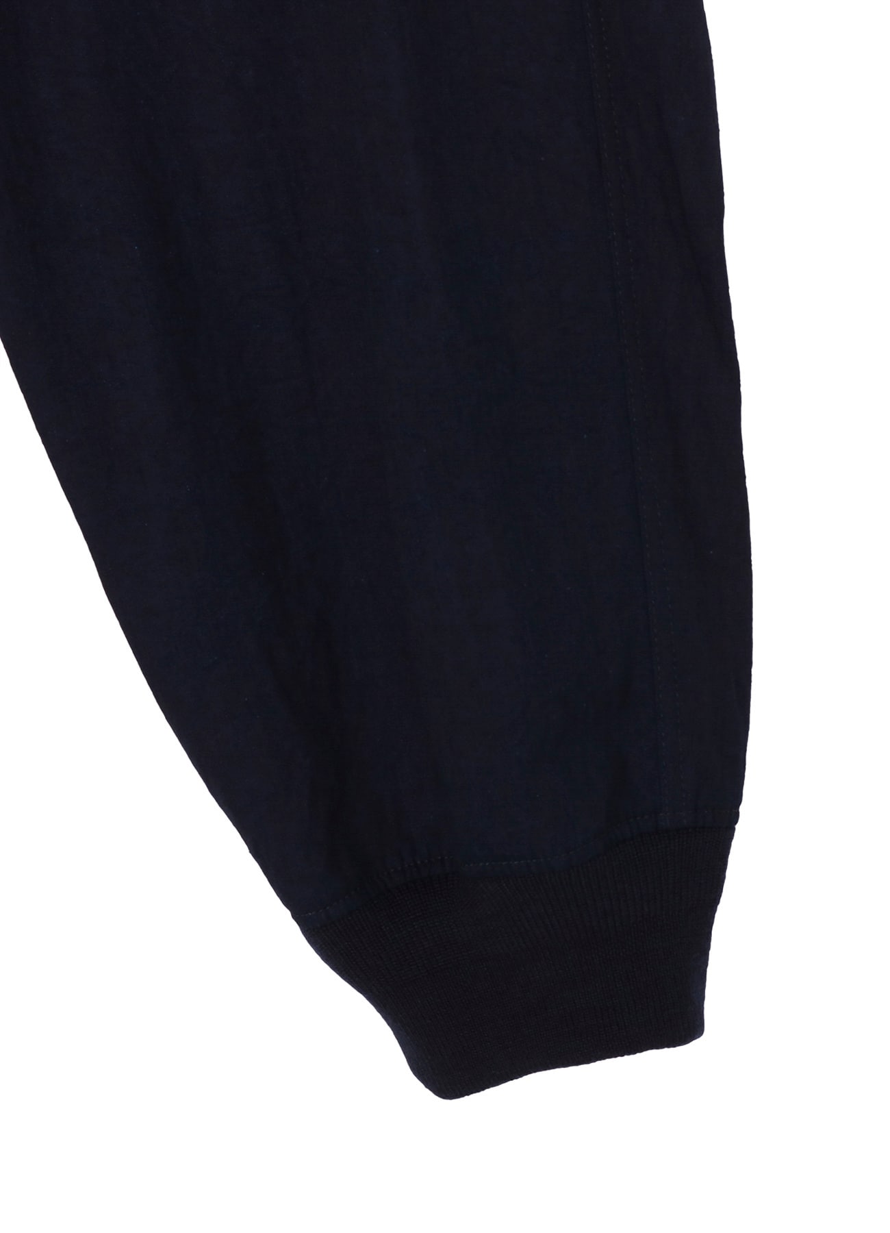 INDIGO DYED COTTON TWILL RIBBED HEM PANTS(FREE SIZE Indigo