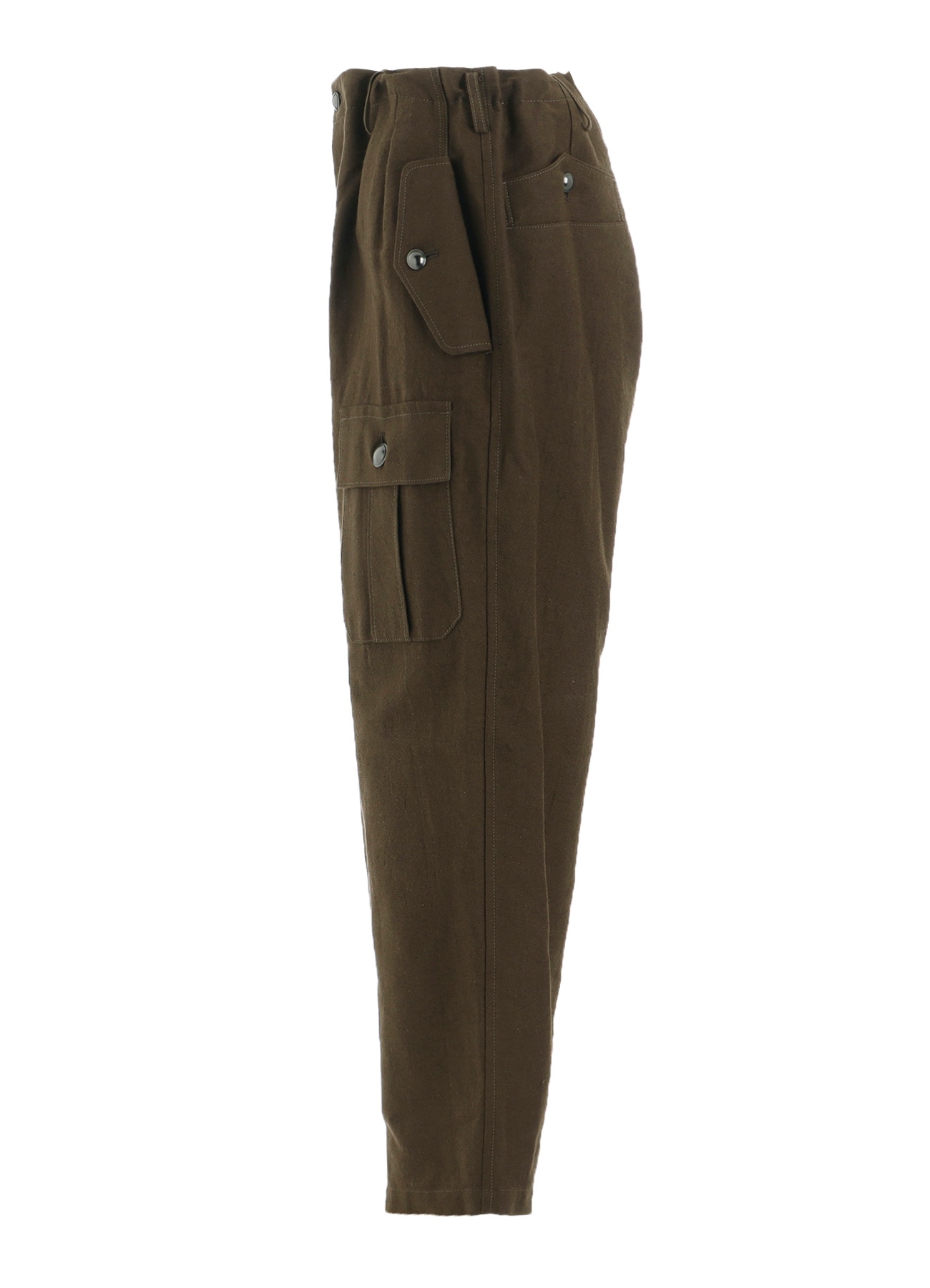 COTTON FLAX MOLESKIN POCKET SLIM PANTS