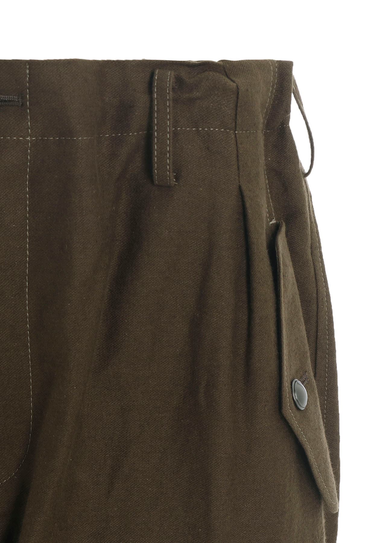 COTTON FLAX MOLESKIN POCKET SLIM PANTS