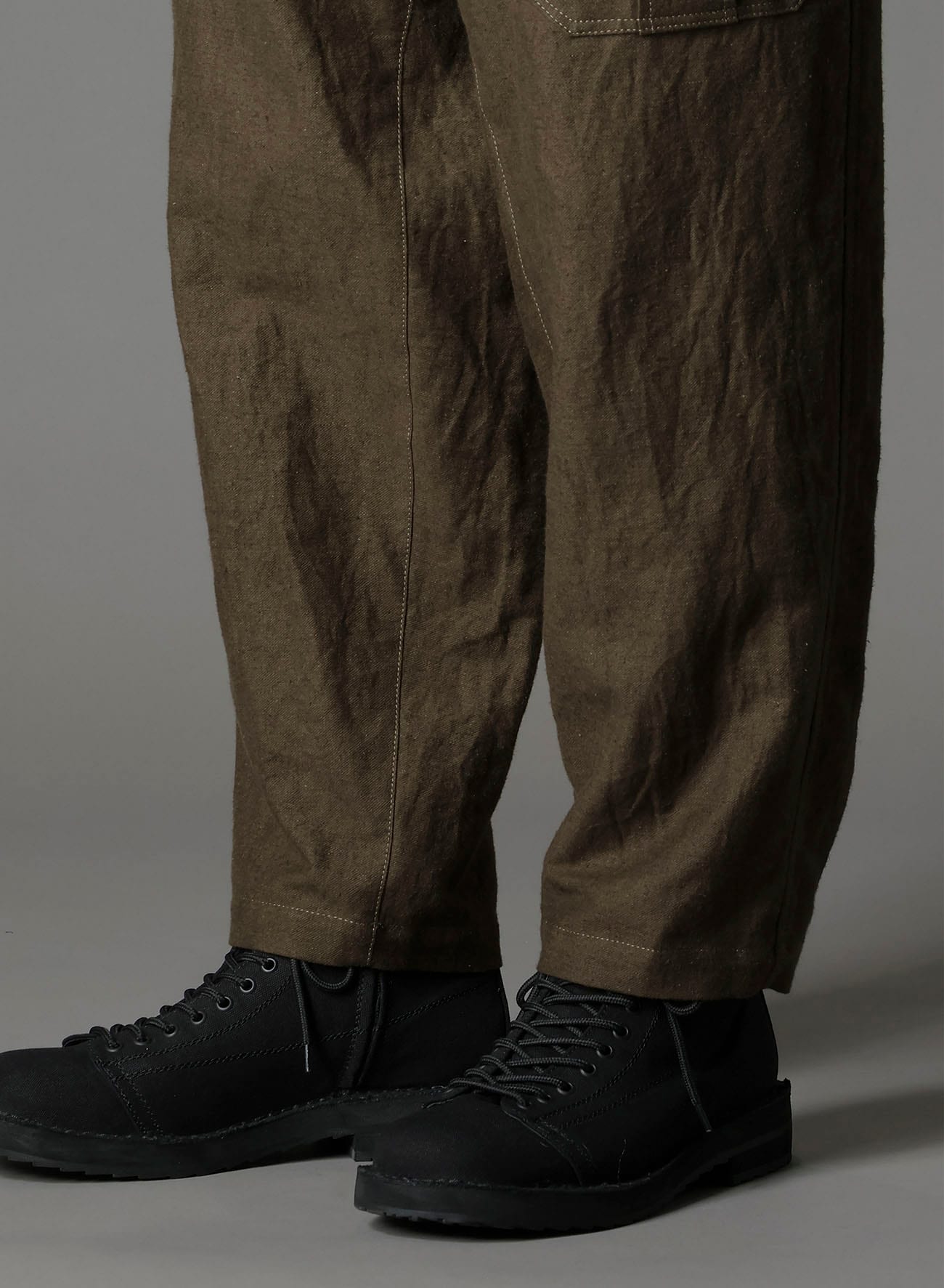 COTTON FLAX MOLESKIN POCKET SLIM PANTS