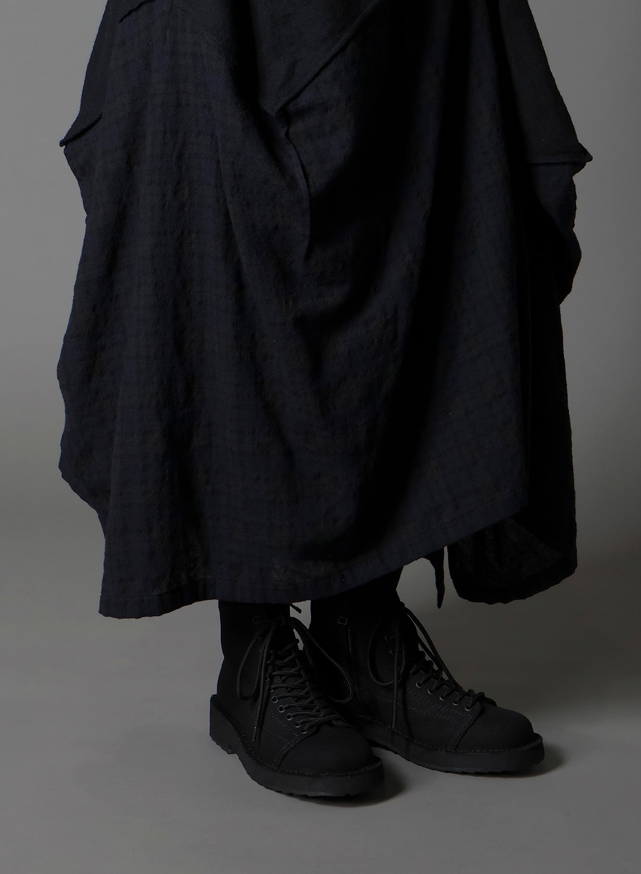REFINE  PLAID + REFINE GAUZE SQUARE SKIRT