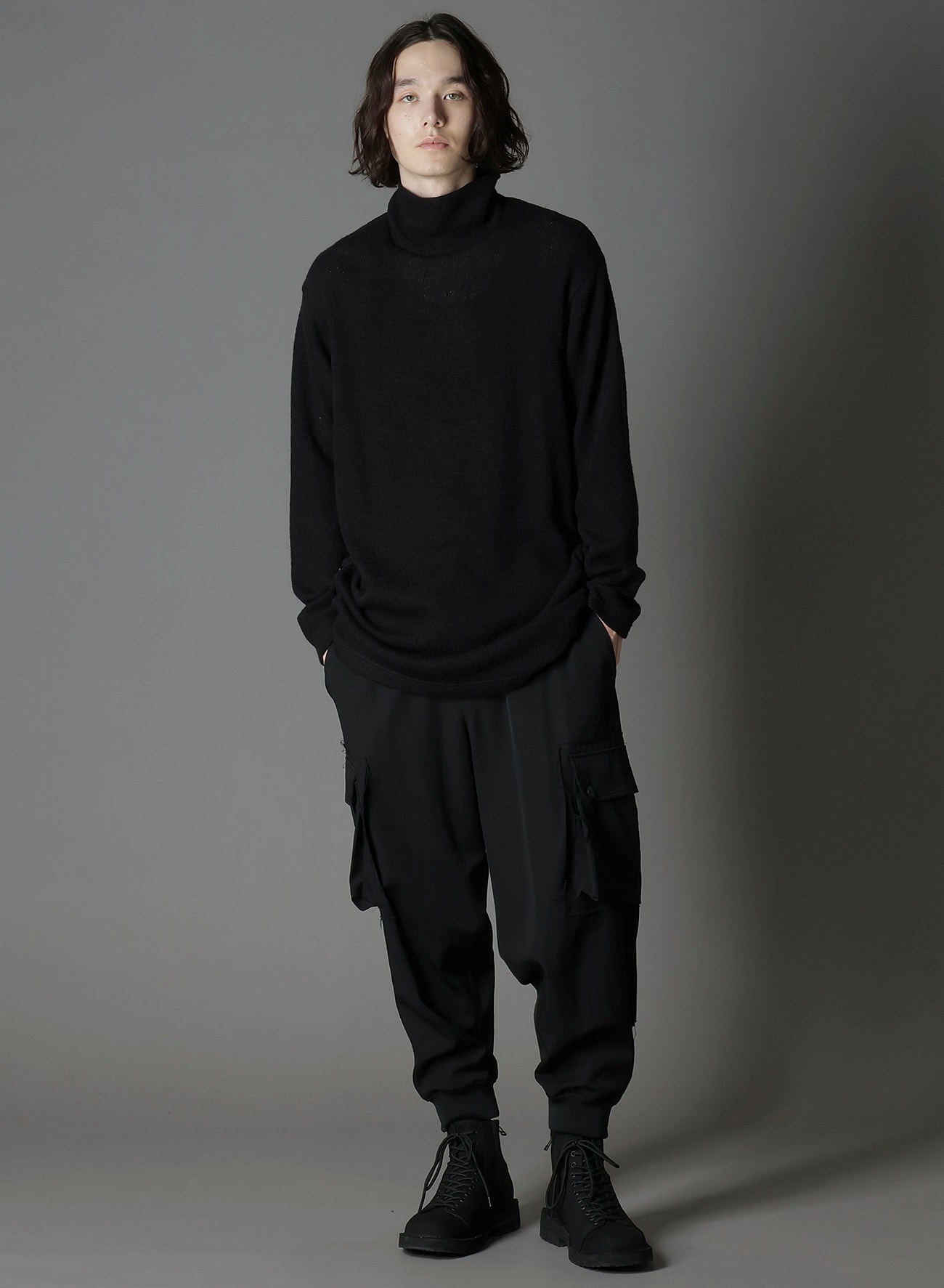 SPIDER WEB KNIT BIG TURTLENECK T-SHIRT