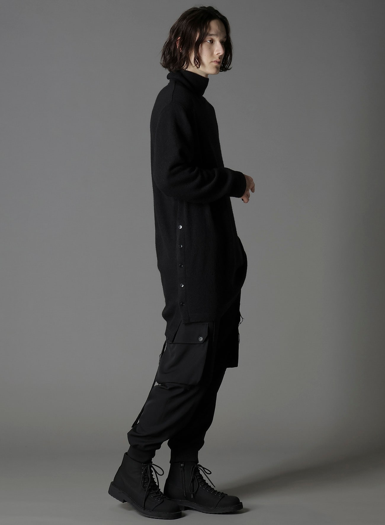 SPIDER WEB KNIT BIG TURTLENECK T-SHIRT