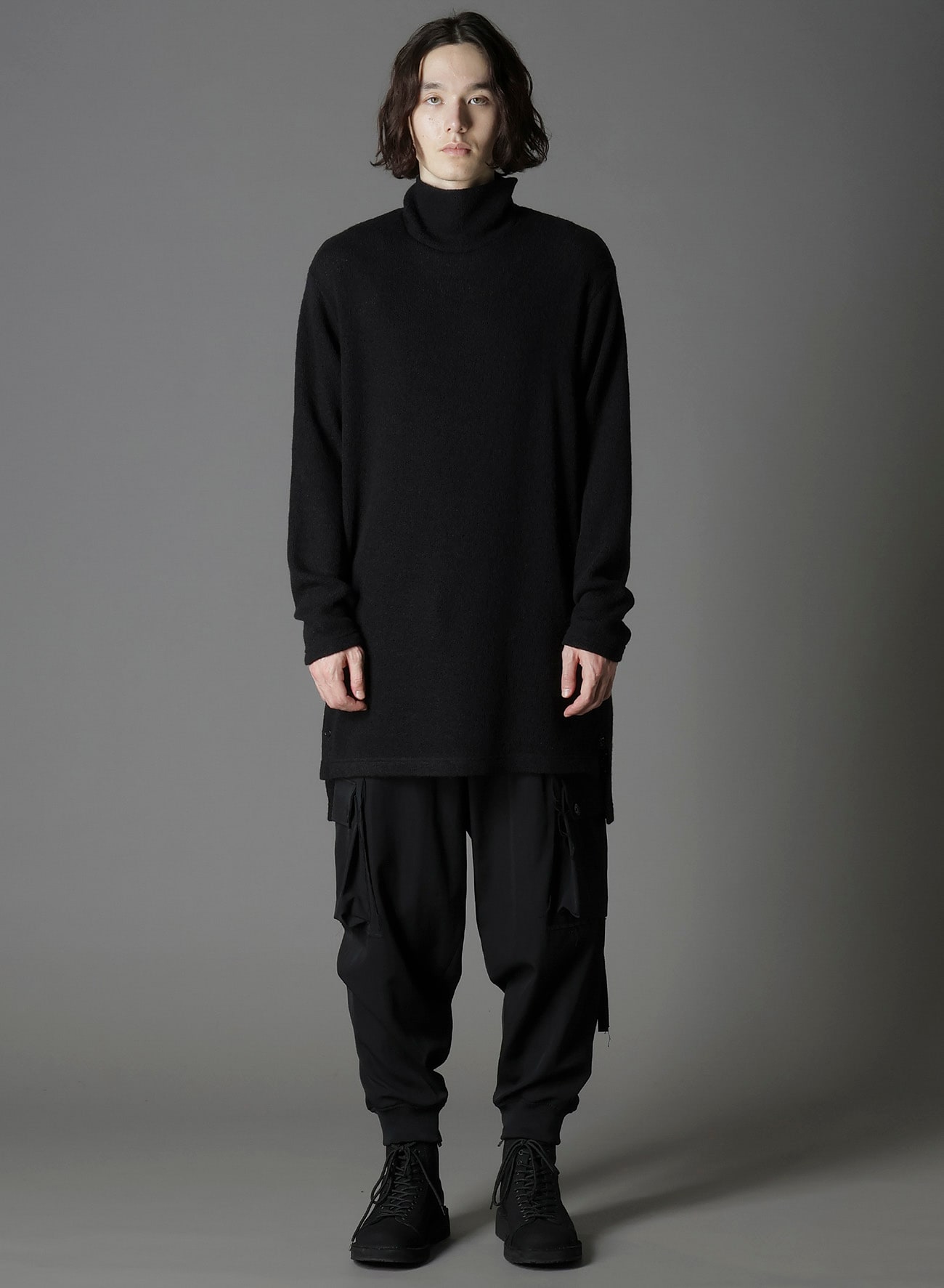 SPIDER WEB KNIT BIG TURTLENECK T-SHIRT