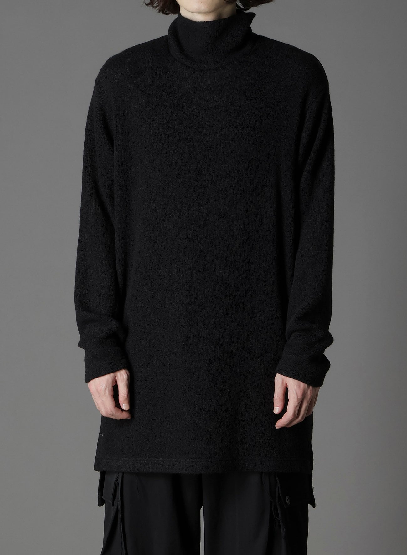 SPIDER WEB KNIT BIG TURTLENECK T-SHIRT