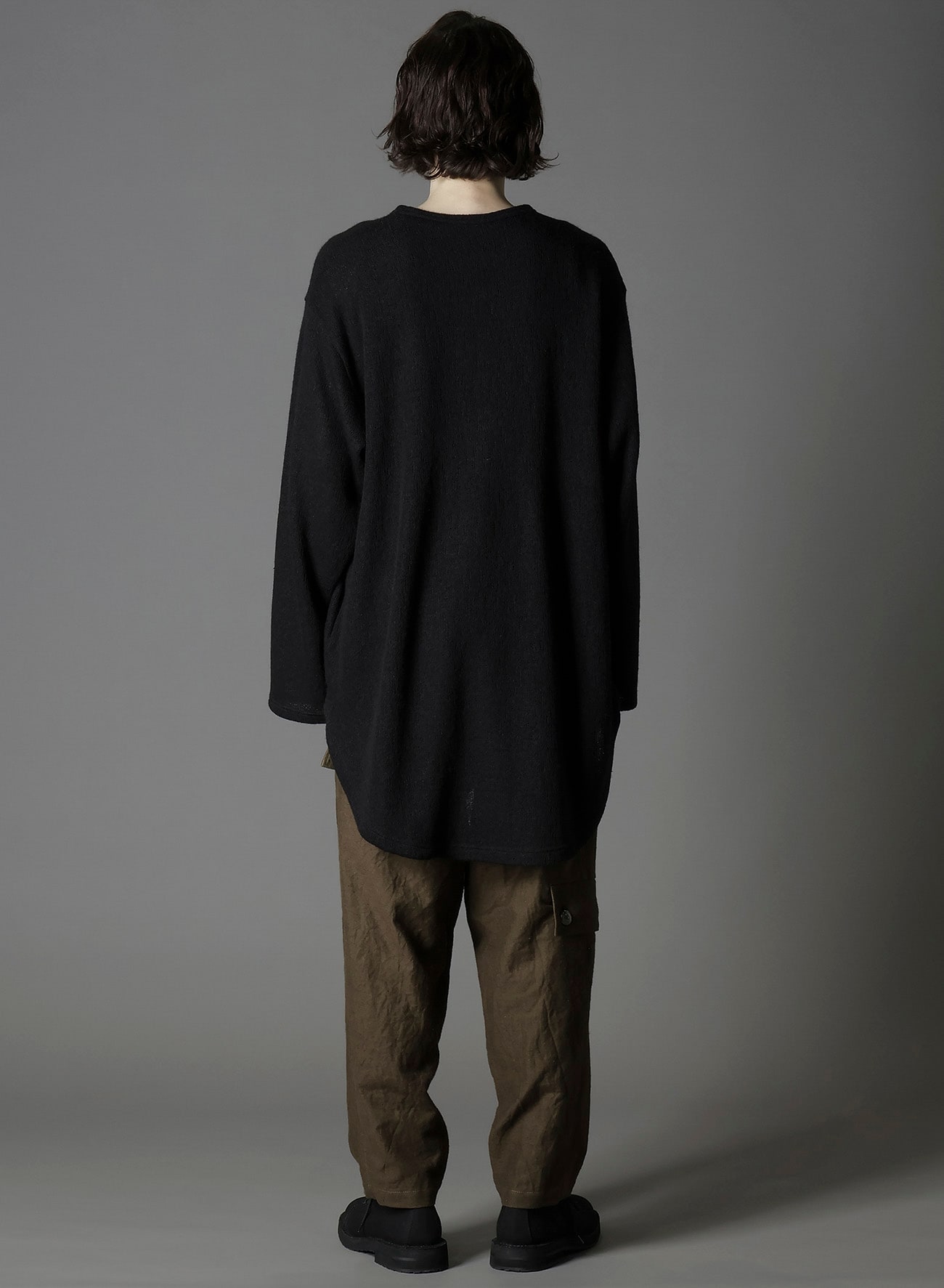 SPIDER WEB KNIT HEM JUMBO LONG SLEEVED T-SHIRT