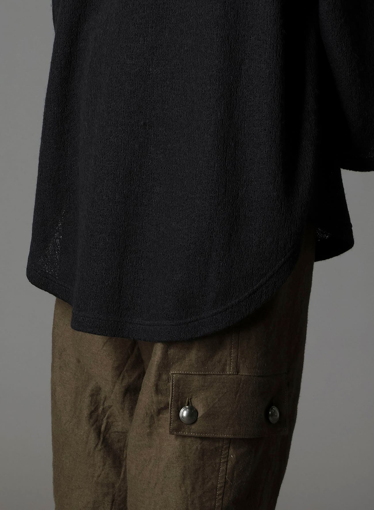 SPIDER WEB KNIT HEM JUMBO LONG SLEEVED T-SHIRT