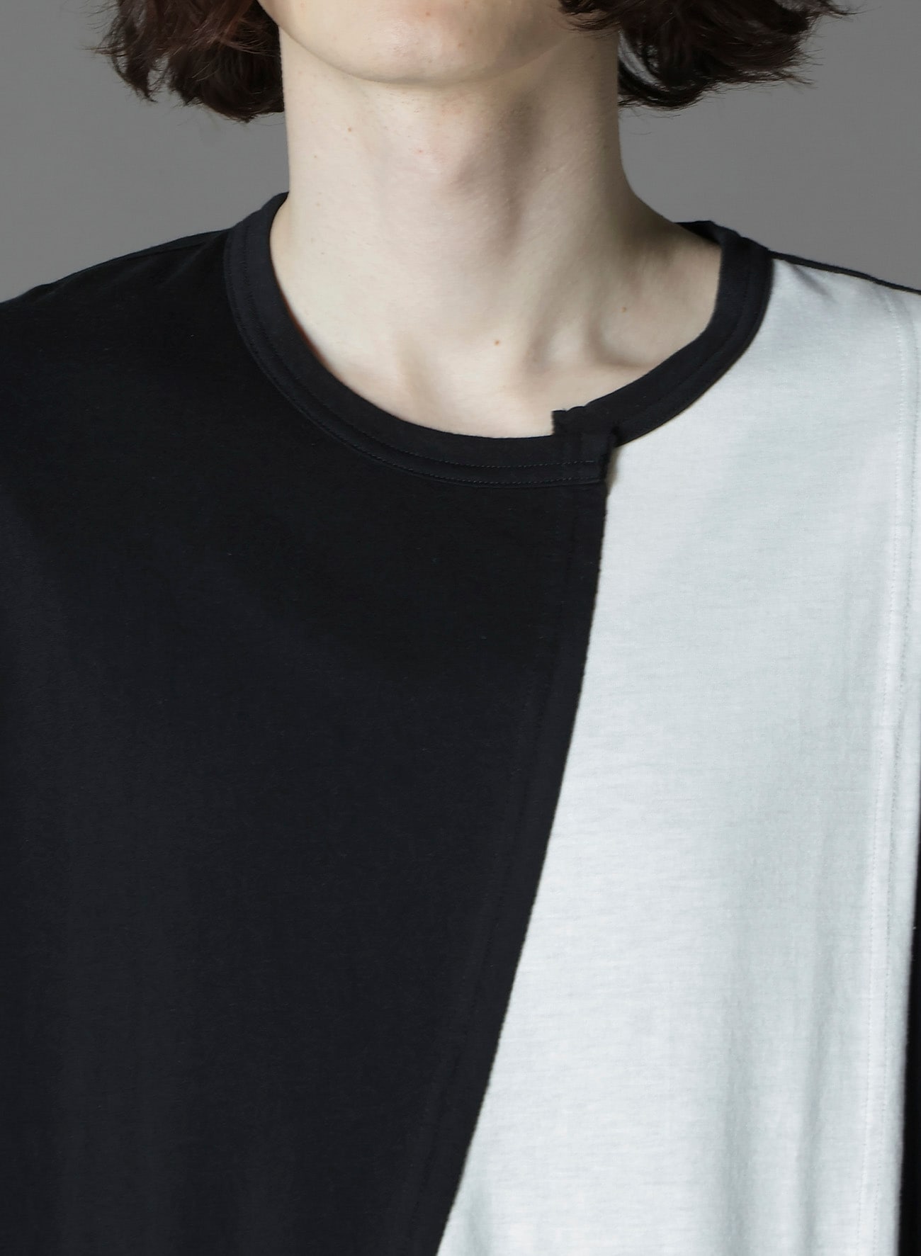 BRING 長袖ストライプTシャツ M-L Black×Ecru セール】スリーストライプス クロップド 長袖Tシャツ / ロンT