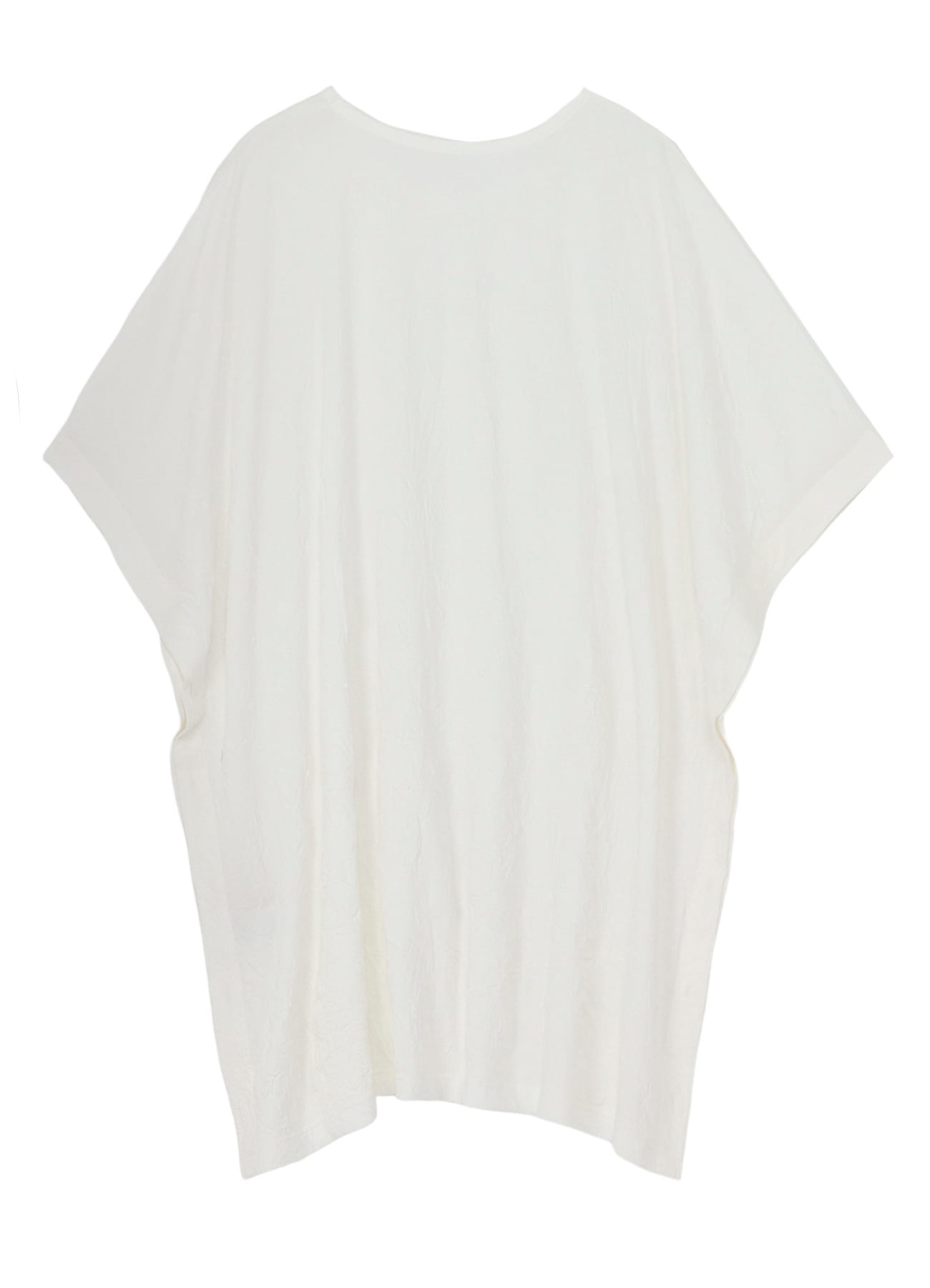 CATHC WASHER WRINKLE JERSEY SIDE BUTTON SHORT SLEEVED T-SHIRT