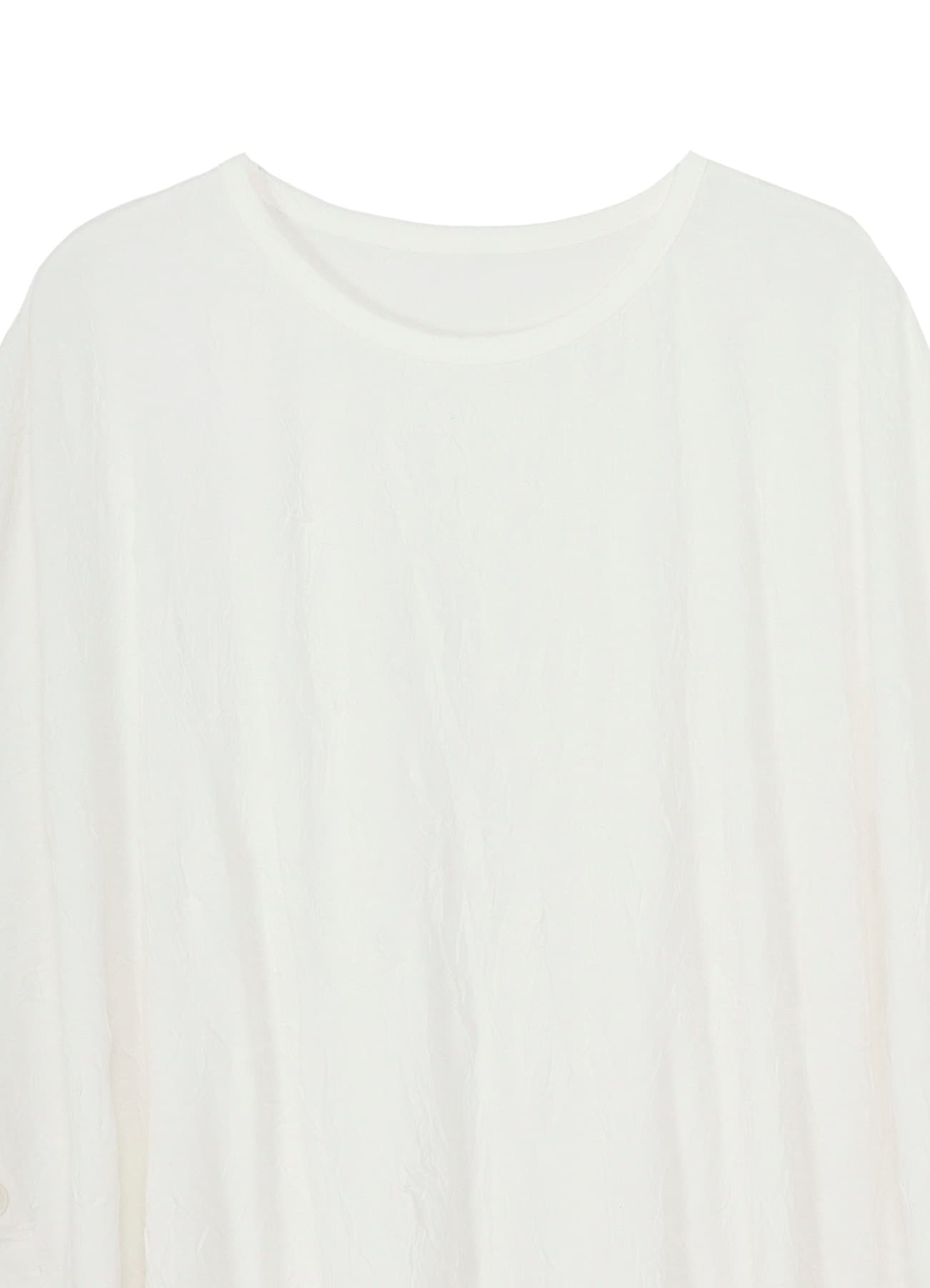 CATHC WASHER WRINKLE JERSEY SIDE BUTTON SHORT SLEEVED T-SHIRT