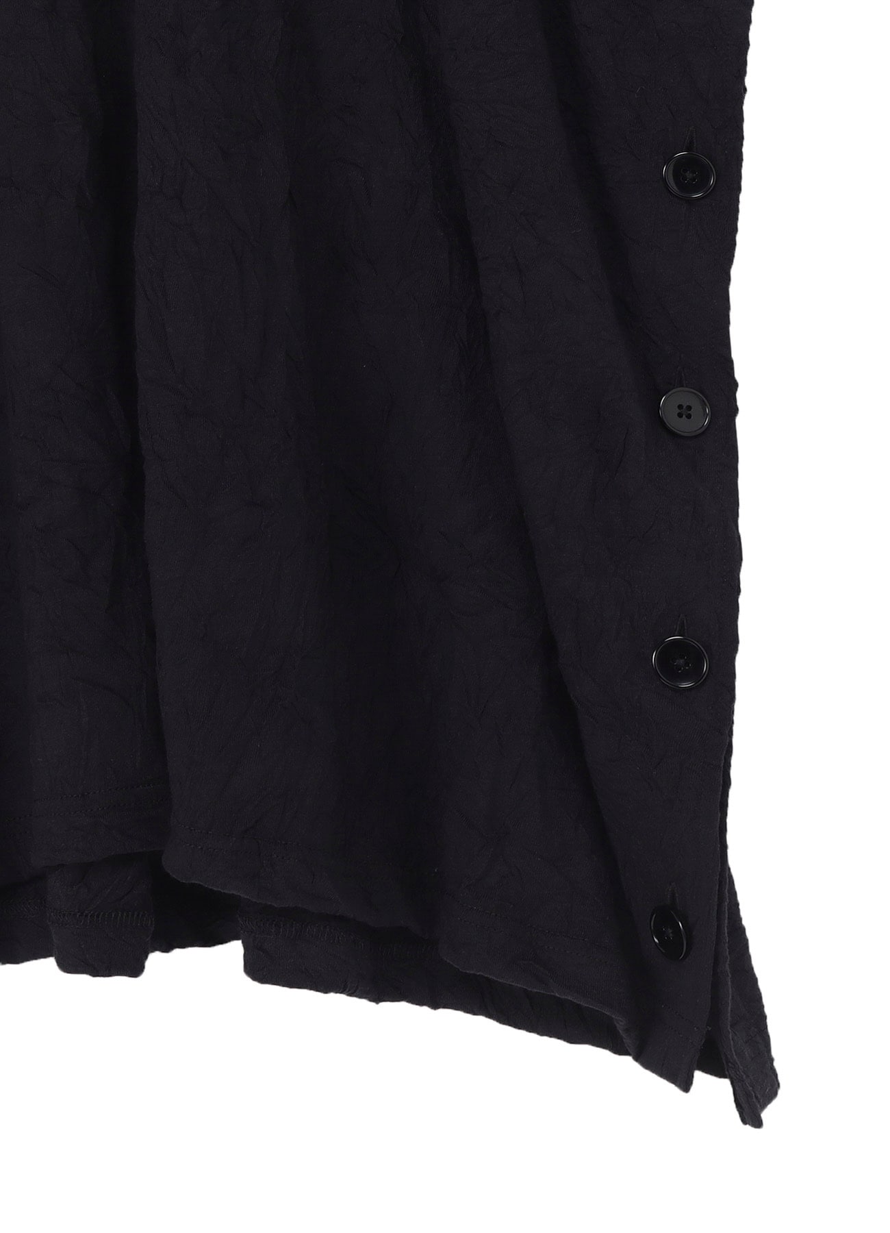 CATHC WASHER WRINKLE JERSEY SIDE BUTTON SHORT SLEEVED T-SHIRT