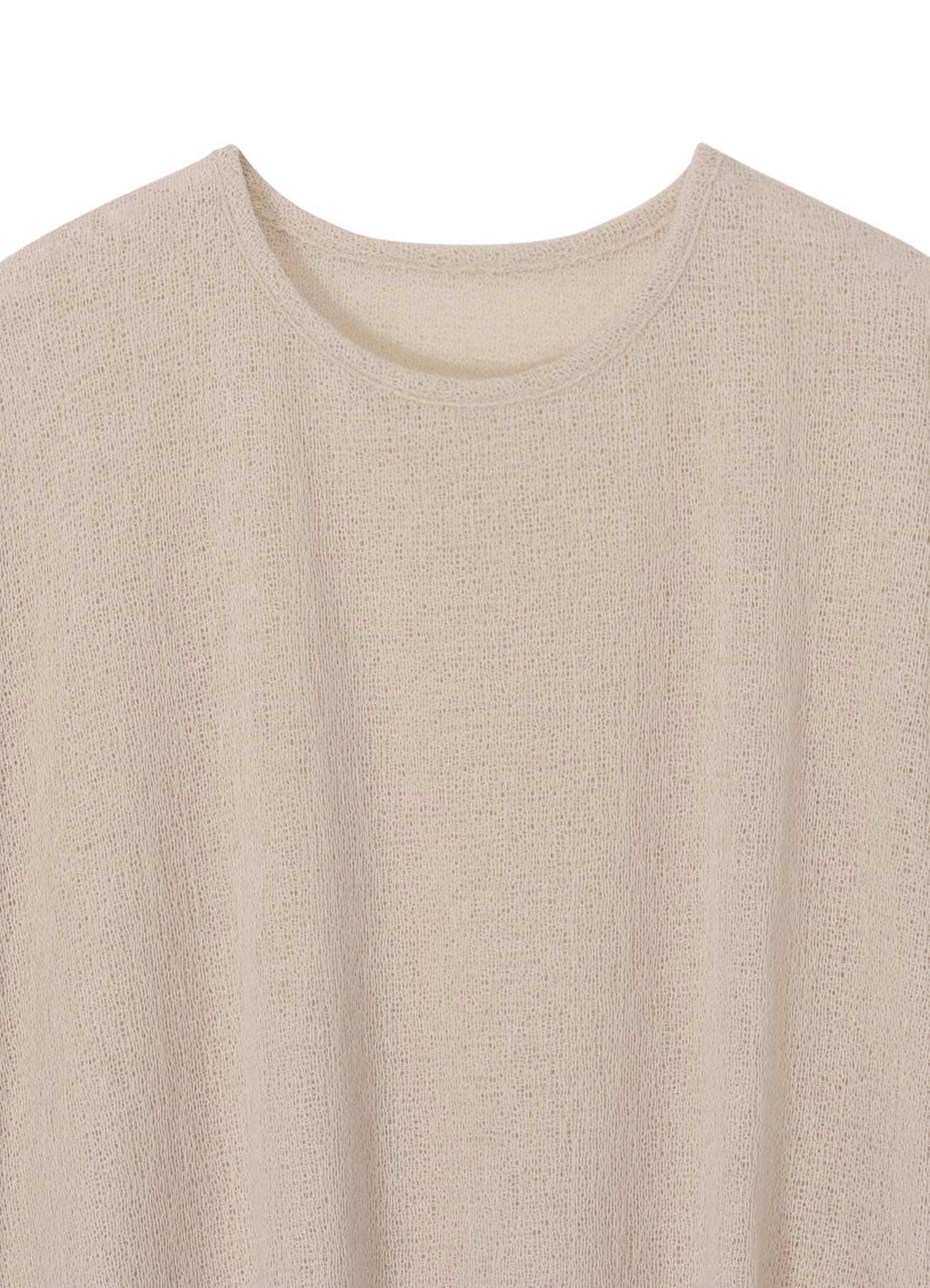 SPIDER WEB KNIT SIDE BUTTON SHORT SLEEVED T-SHIRT