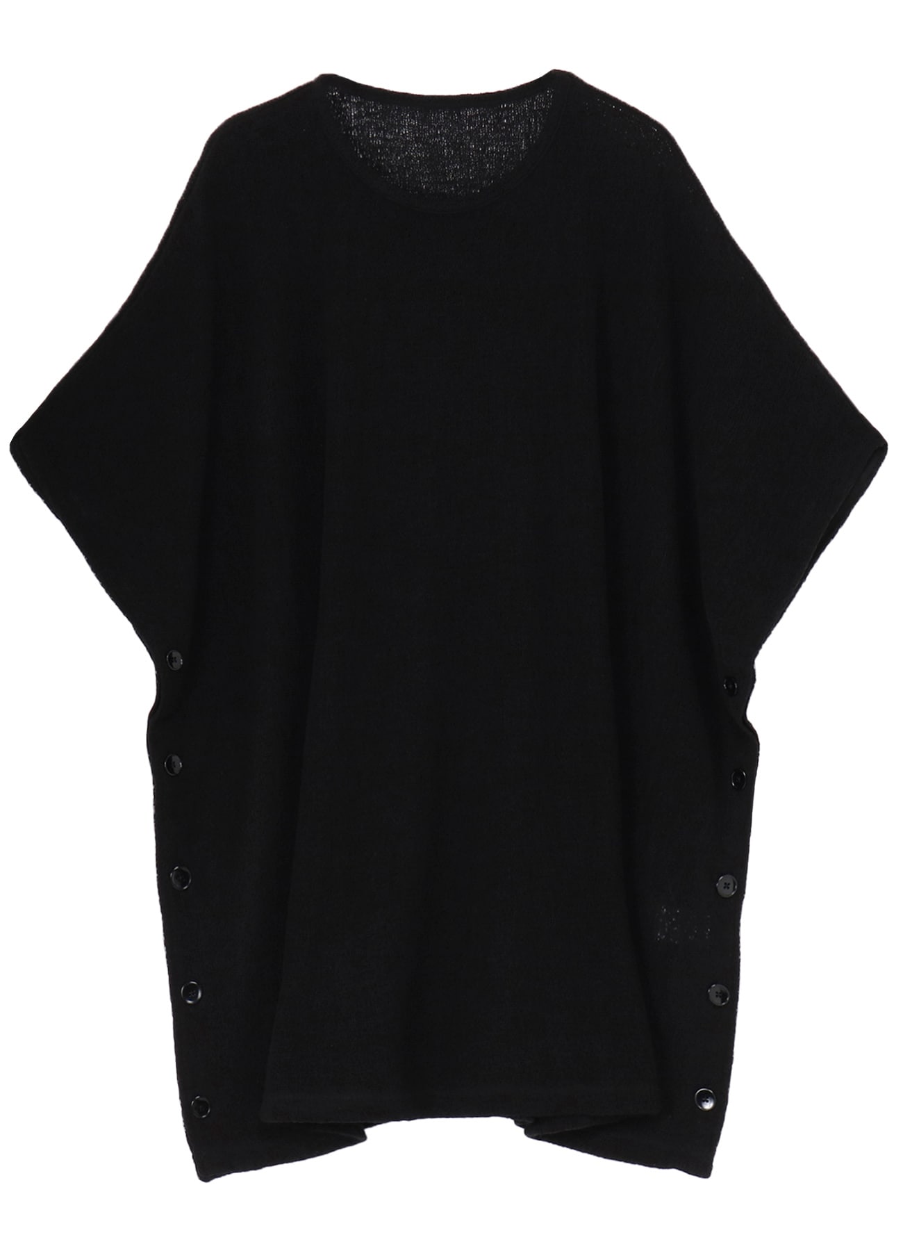 SPIDER WEB KNIT SIDE BUTTON SHORT SLEEVED T-SHIRT