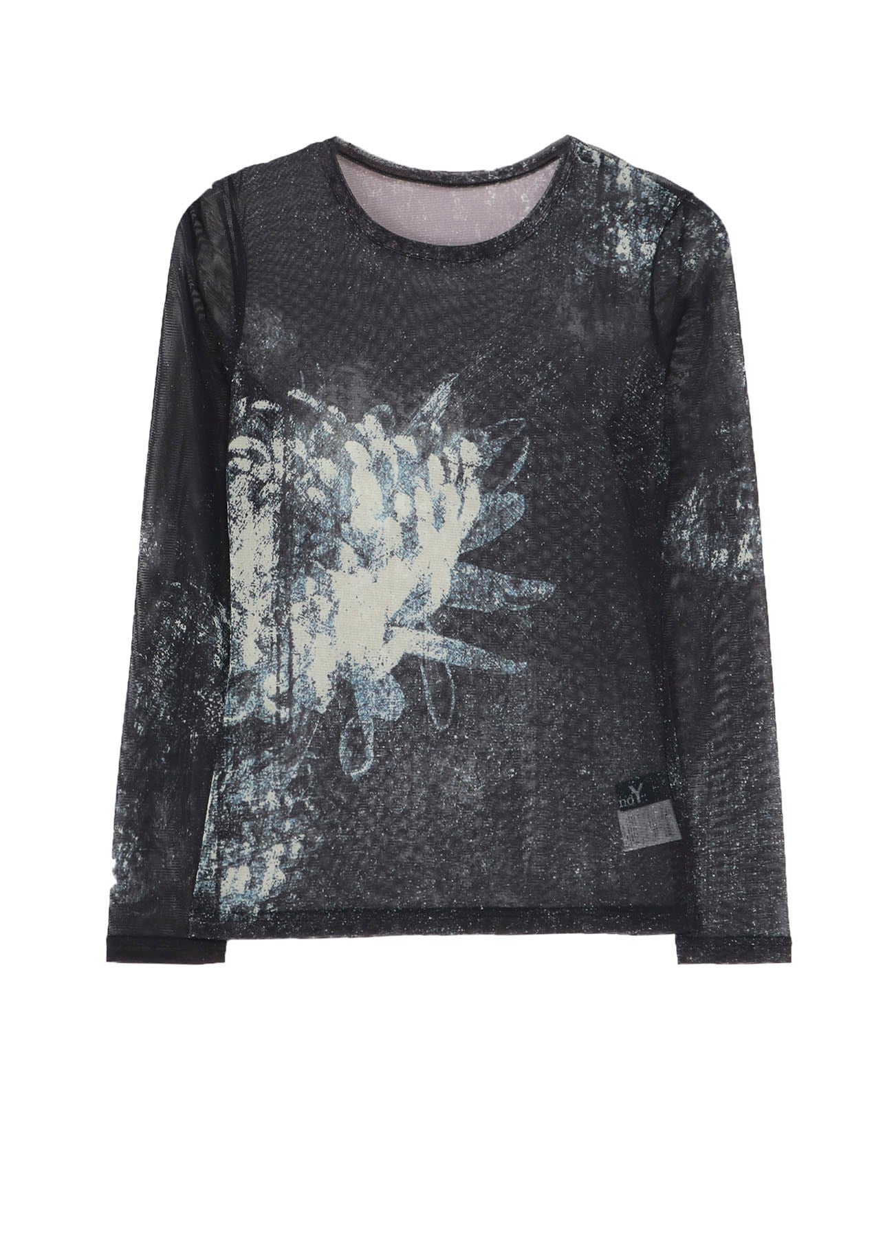 SOFT TULLE FLORAL PATTERN ROUND NECK TULLE
