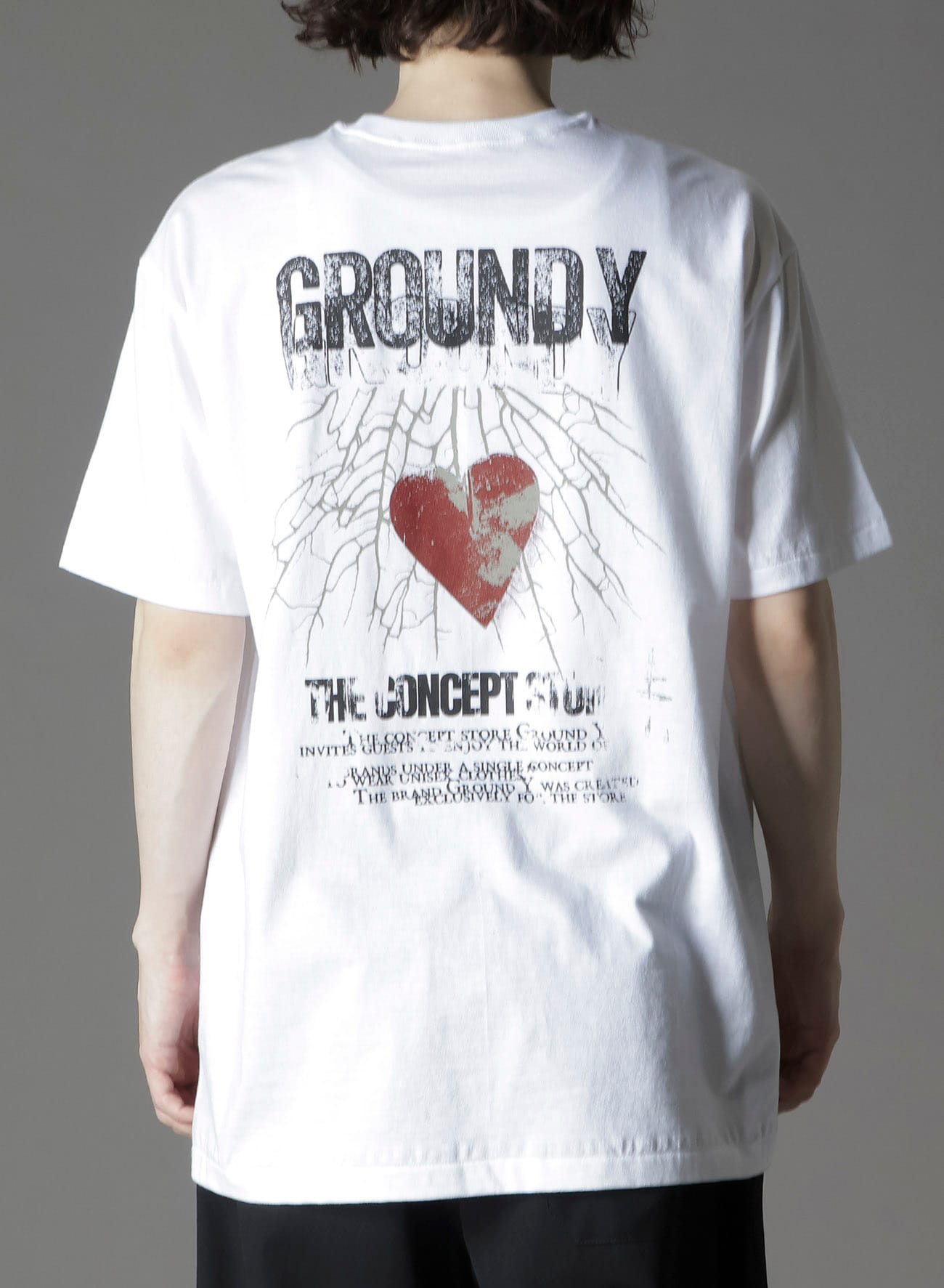 COTTON JERSEY HEART GRAPHIC T-SHIRT(FREE SIZE WHITE): Ground