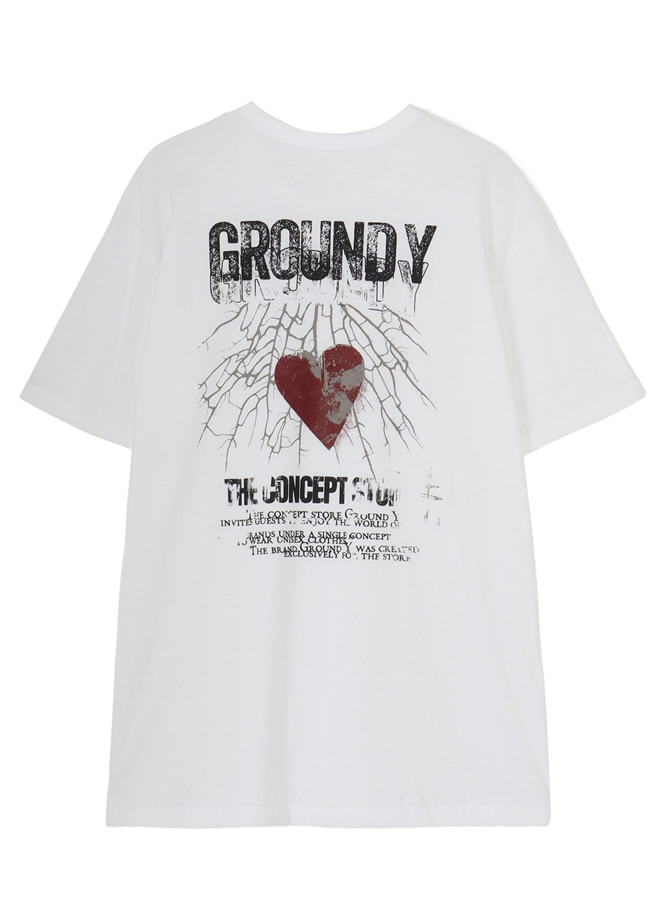 COTTON JERSEY HEART GRAPHIC T-SHIRT(FREE SIZE WHITE): Ground