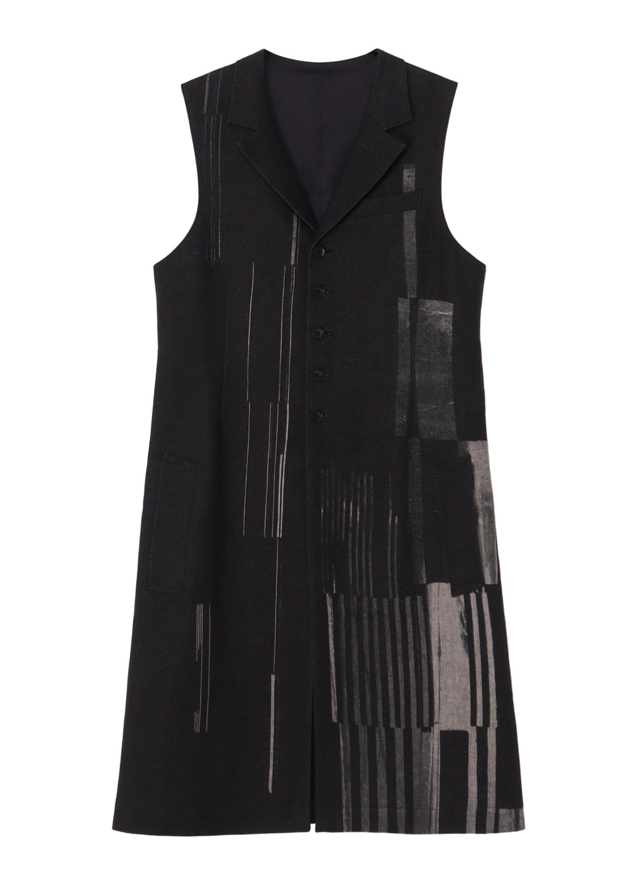 FLANNEL STRIPE PATTERN SINGLE LONG VEST