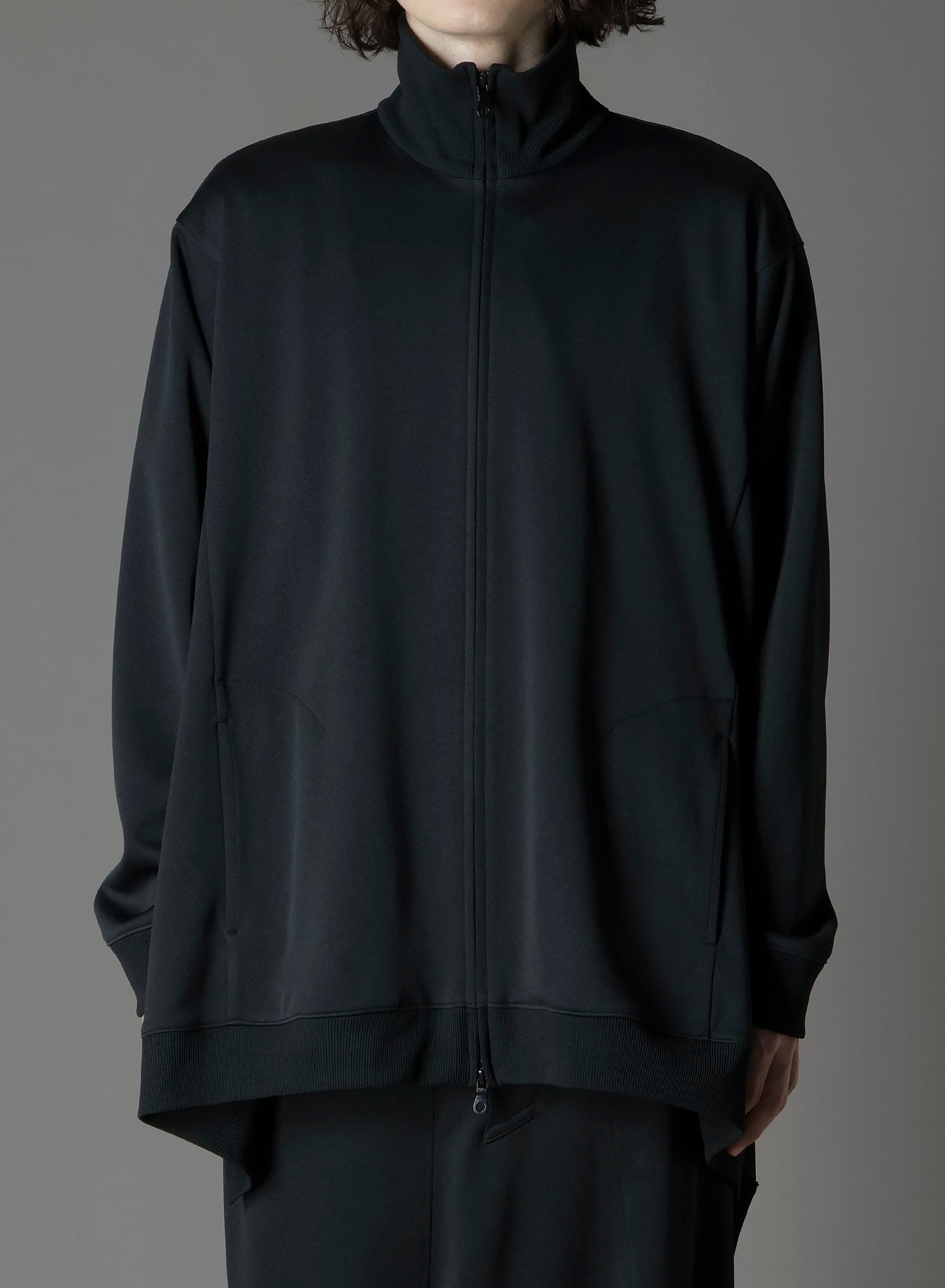 POLYESTER SMOOTH SIDE SLIT TRACK JACKET