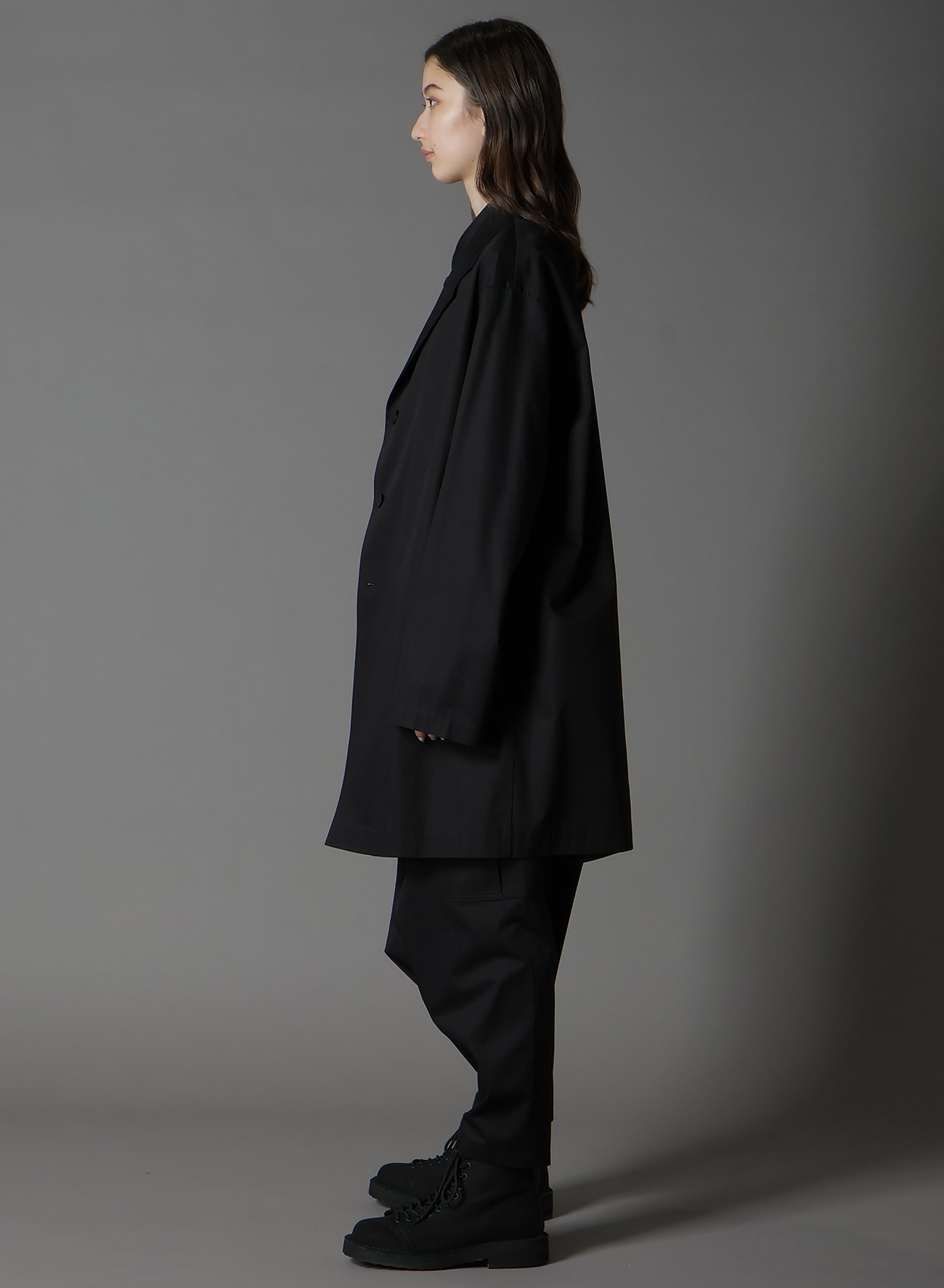 COTTON GABARDINE SHIRT JACKET(FREE SIZE Black): Ground Y
