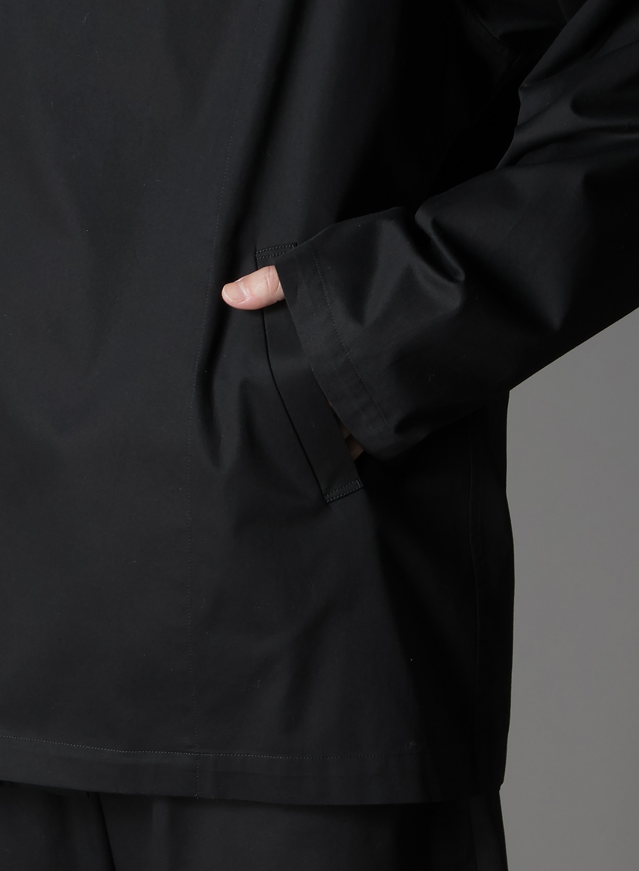 COTTON GABARDINE DOUBLE HOODIE