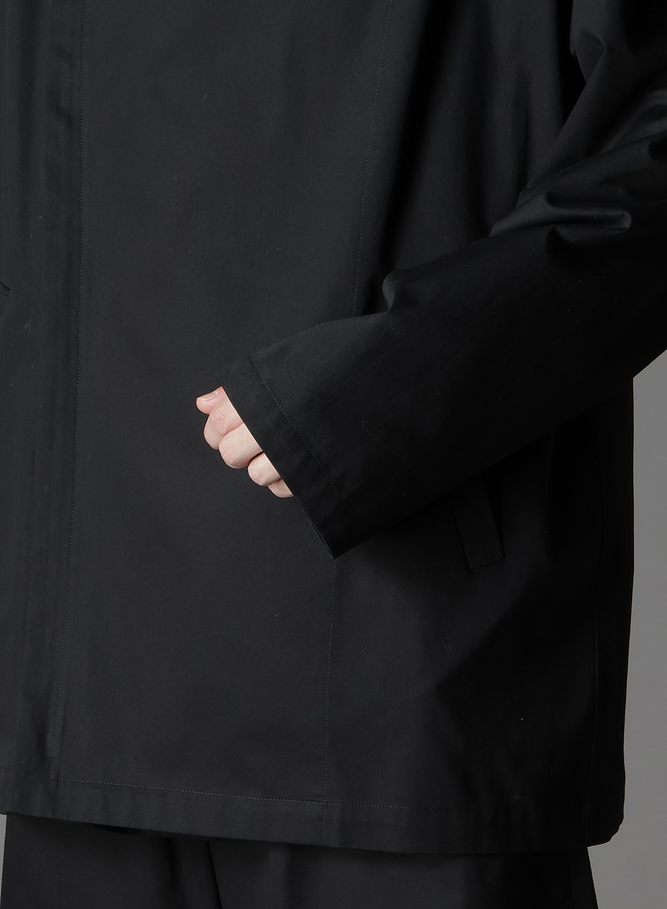 COTTON GABARDINE DOUBLE HOODIE