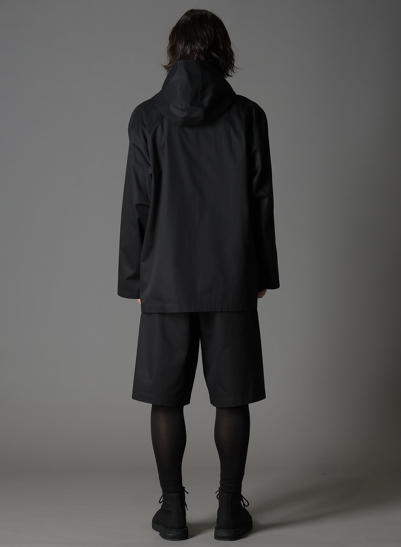 COTTON GABARDINE DOUBLE HOODIE