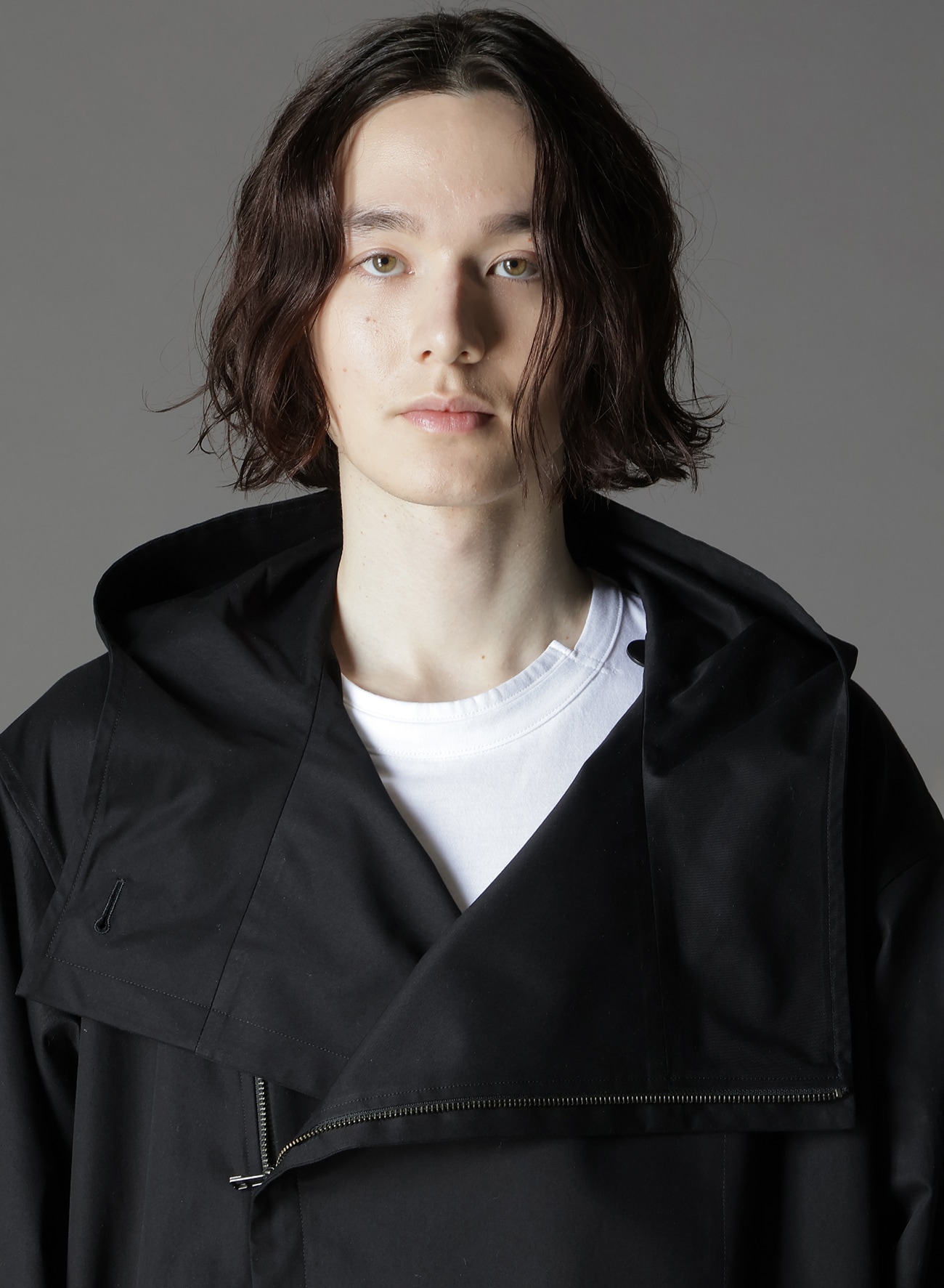 COTTON GABARDINE DOUBLE HOODIE