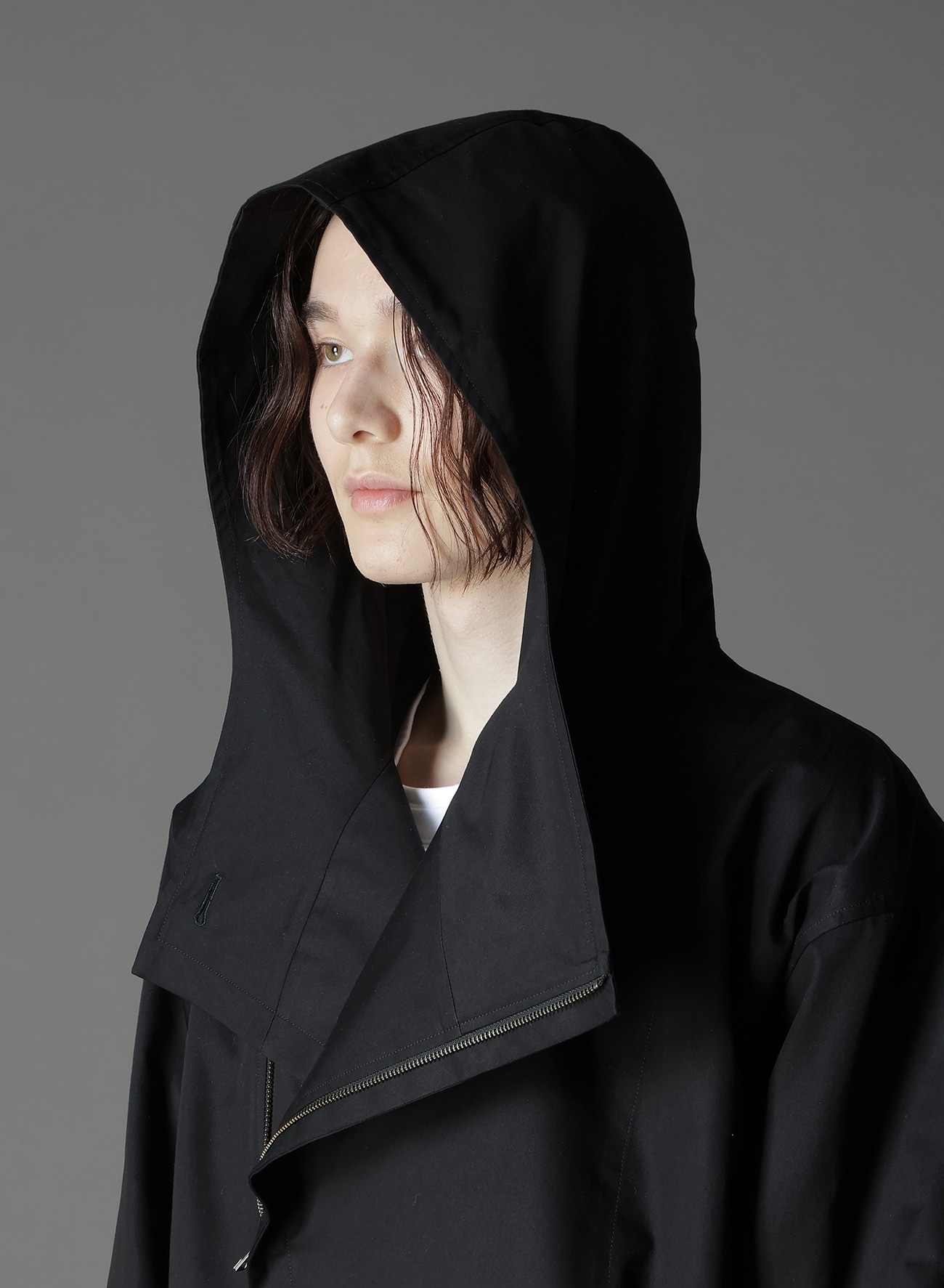 COTTON GABARDINE DOUBLE HOODIE