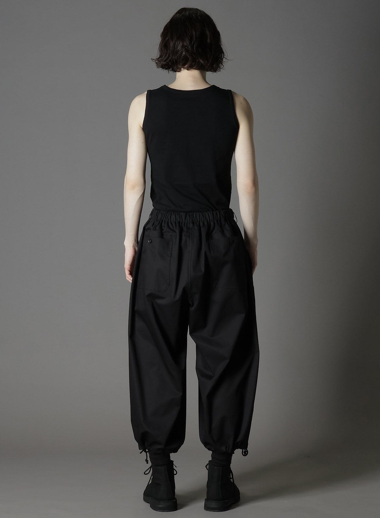 COTTON GABARDINE BALLOON PANTS