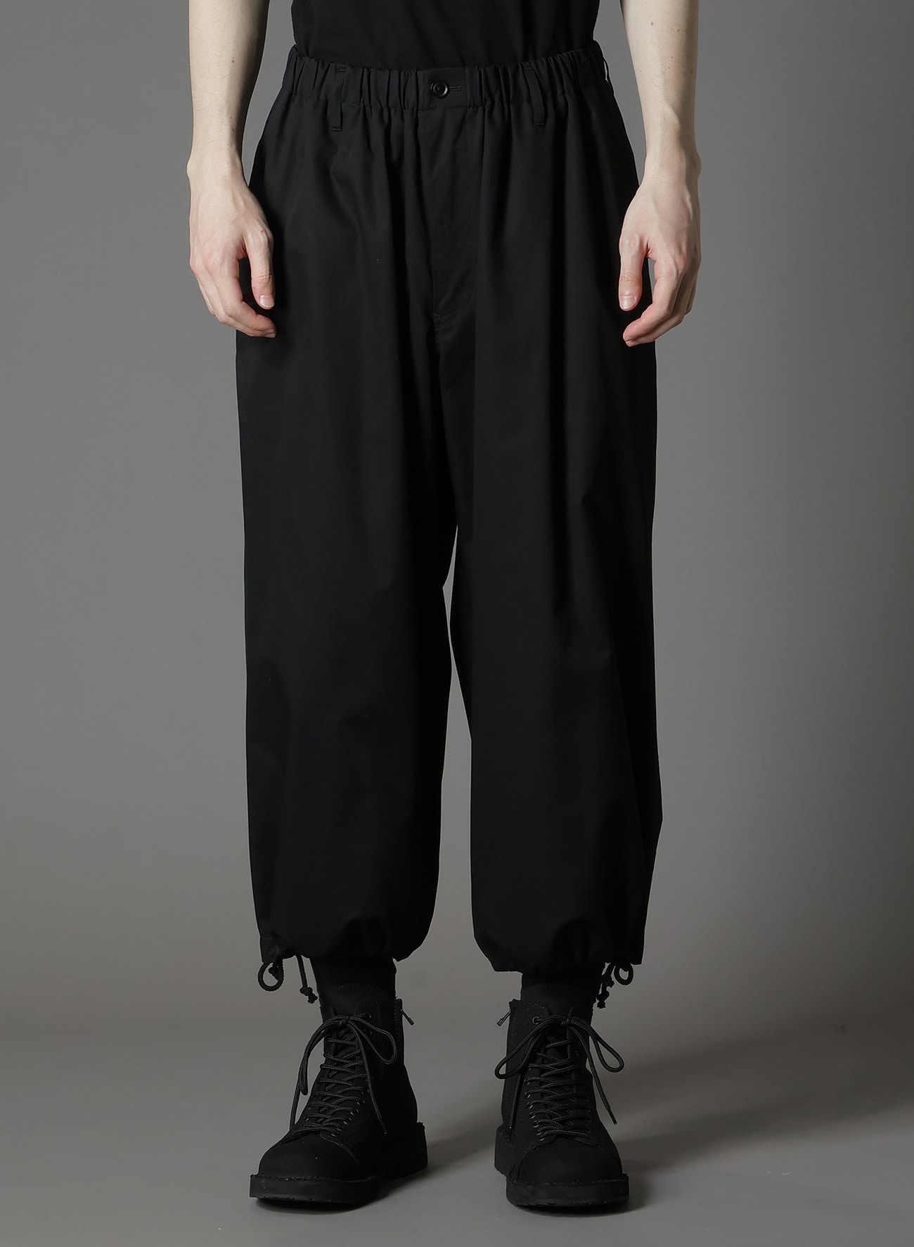 COTTON GABARDINE BALLOON PANTS
