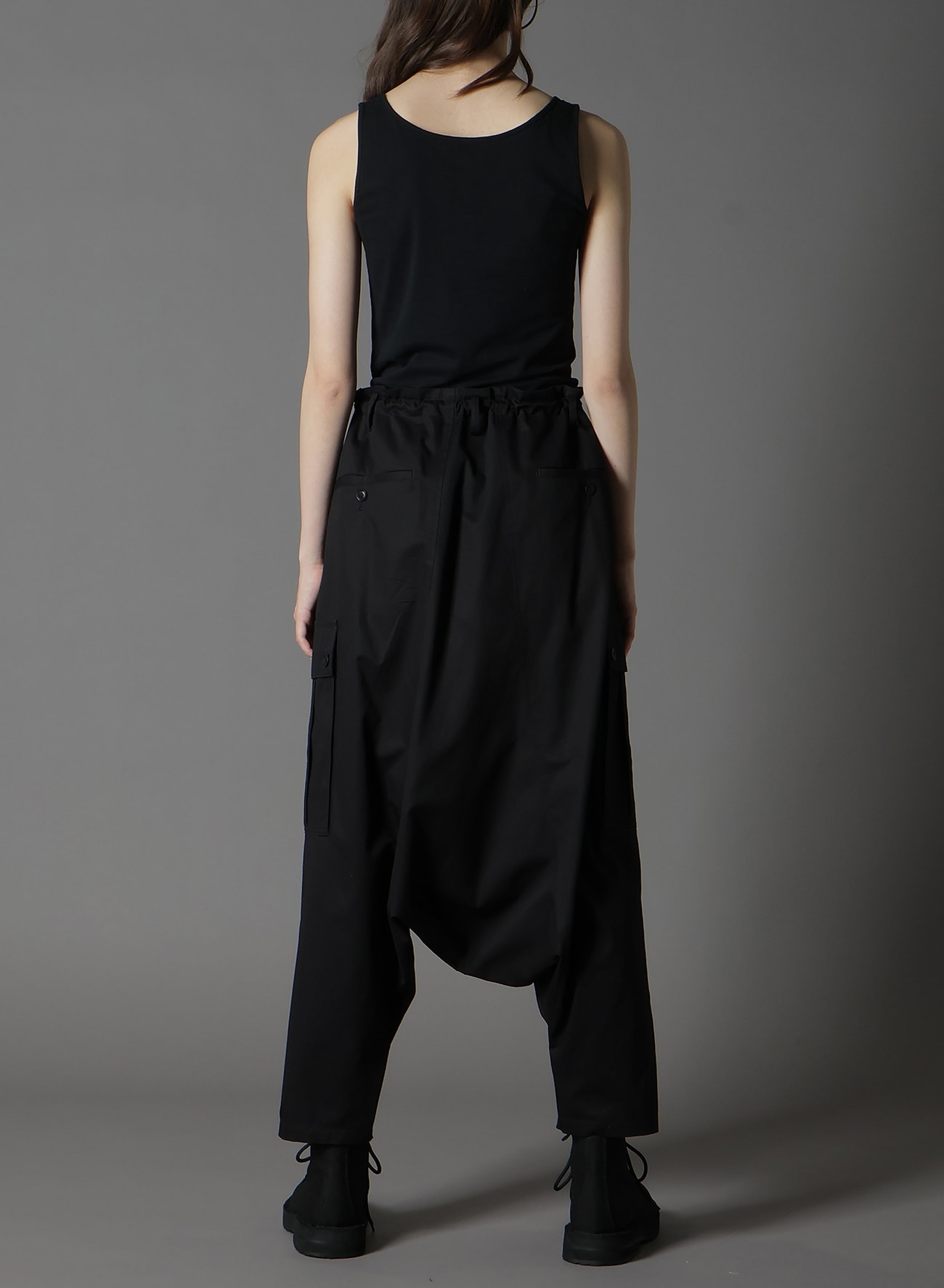 COTTON GABARDINE CARGO SAROUEL PANTS