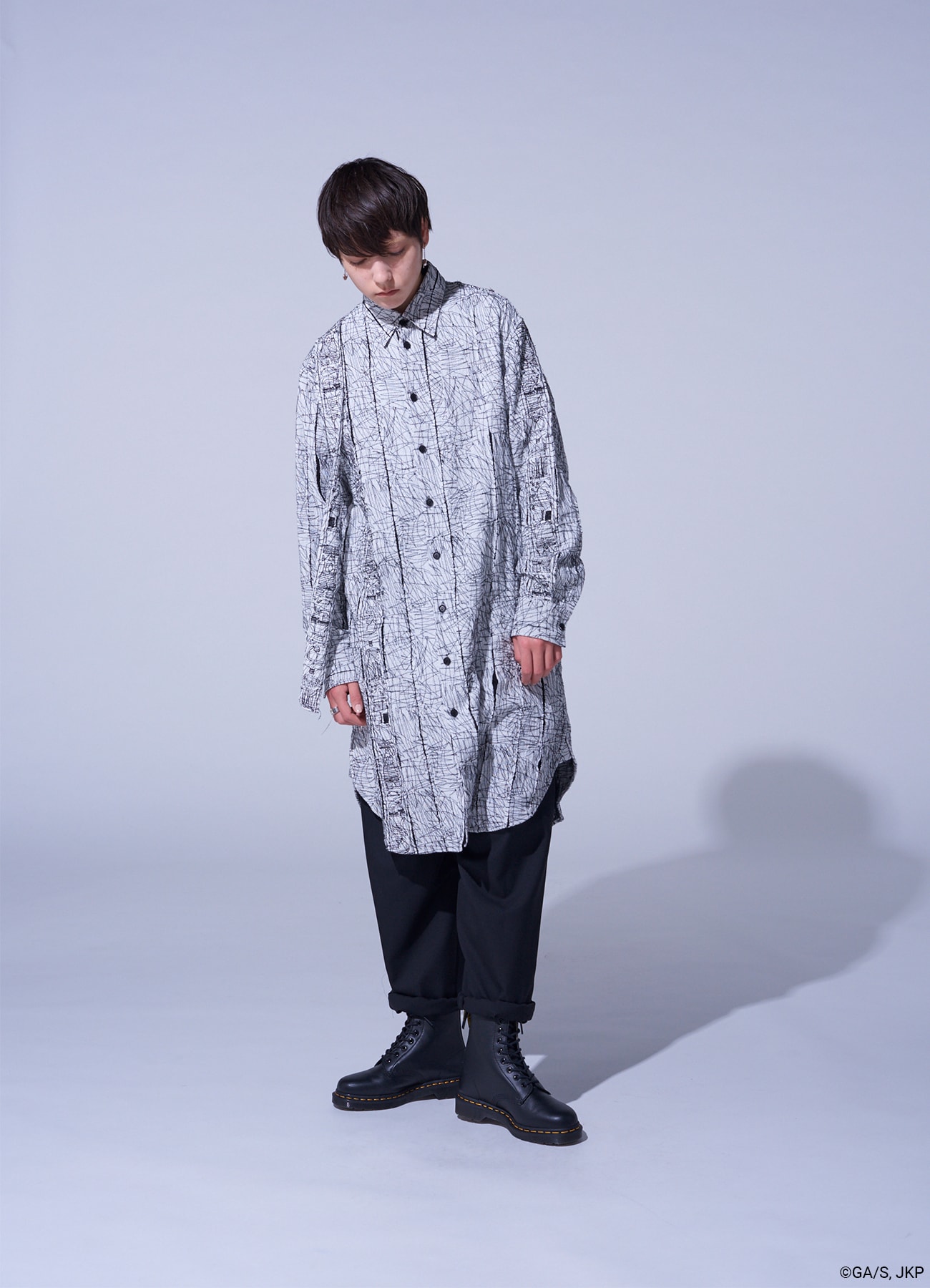 "TALISMAN" EMBROIDERY LONG SHIRT WHITE