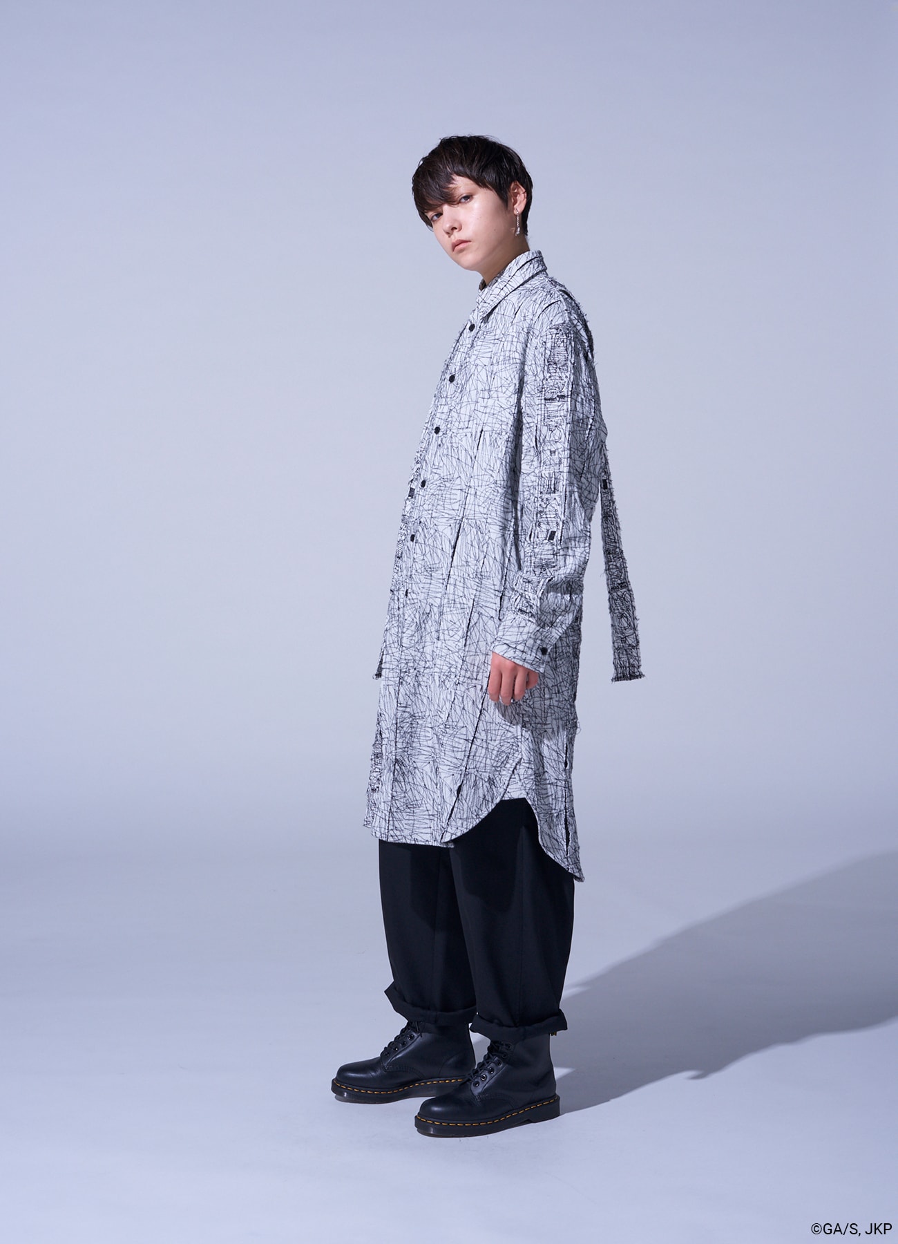 "TALISMAN" EMBROIDERY LONG SHIRT WHITE