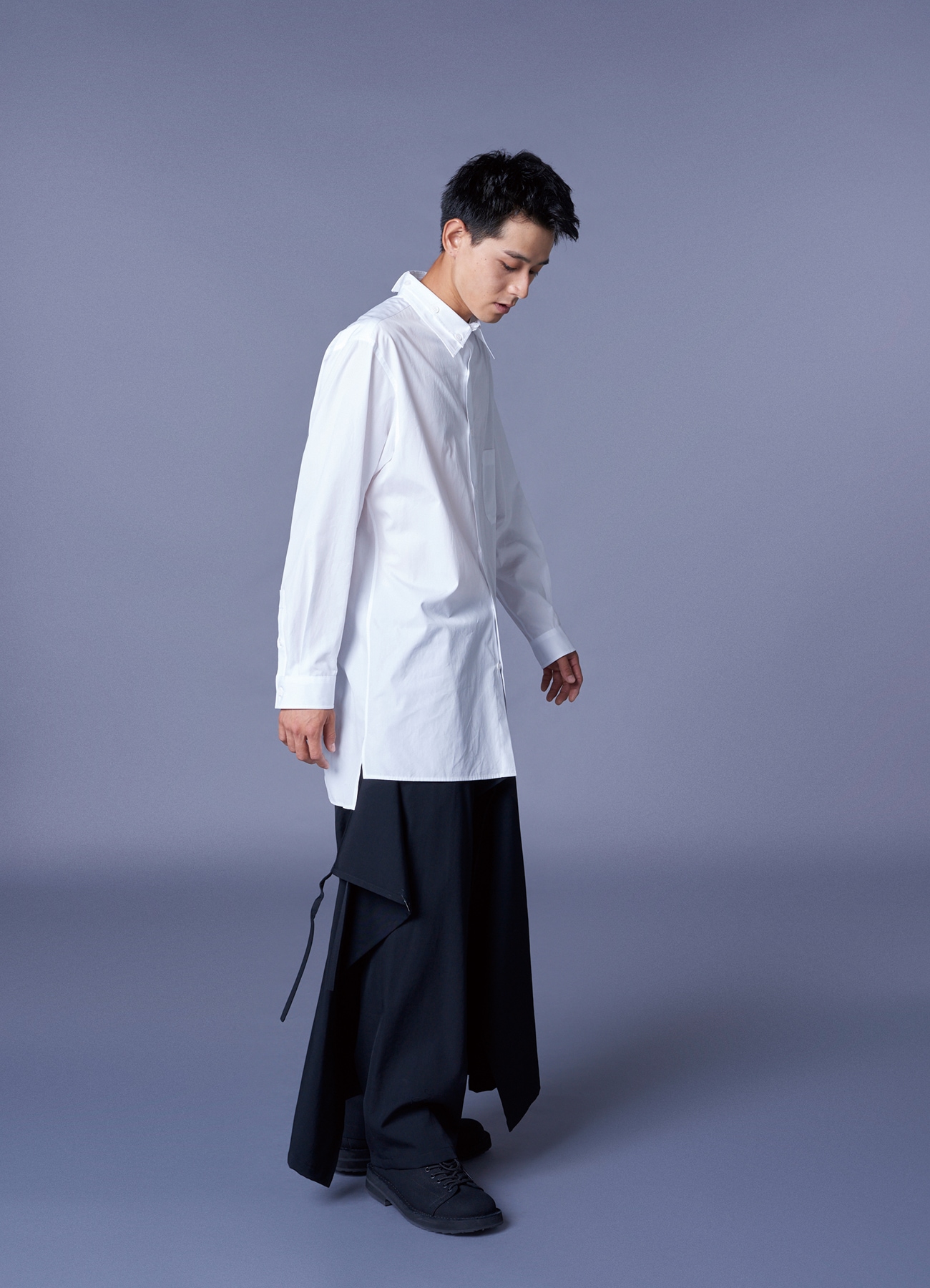 COTTON BROAD CLOTH SPARE COLLAR STANDARD BIG SHIRT