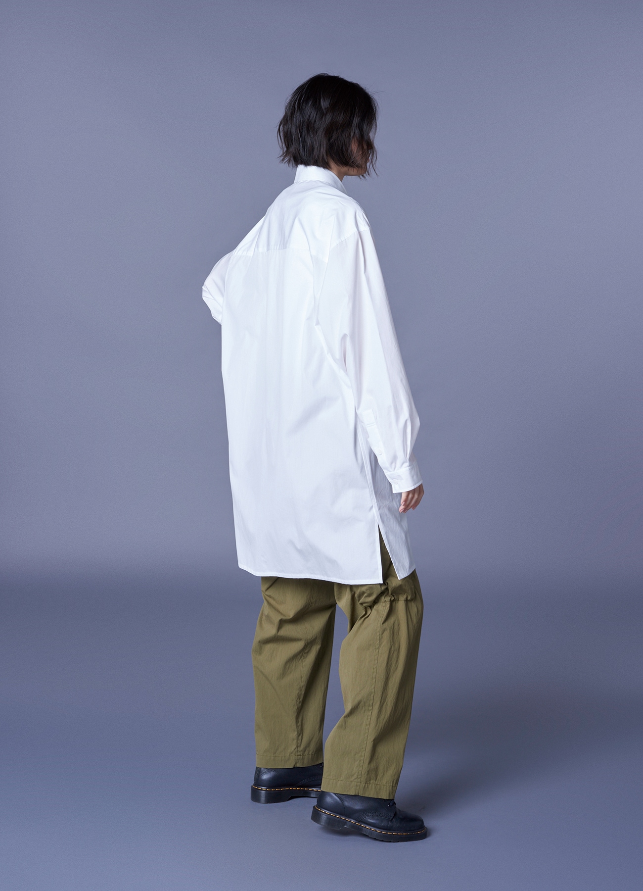 COTTON BROAD CLOTH SPARE COLLAR BIG SHIRT