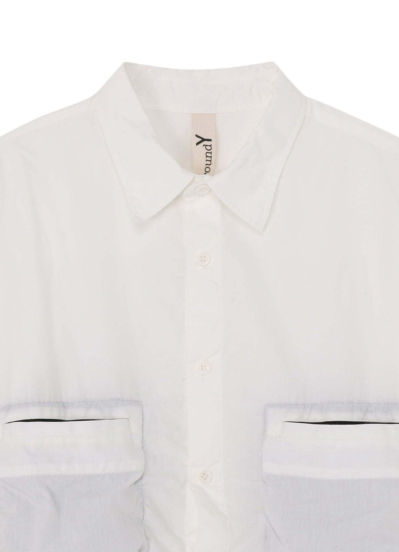 COTTON BROAD SHIRT WITH FULLED WOOL GAUZE POCKETS