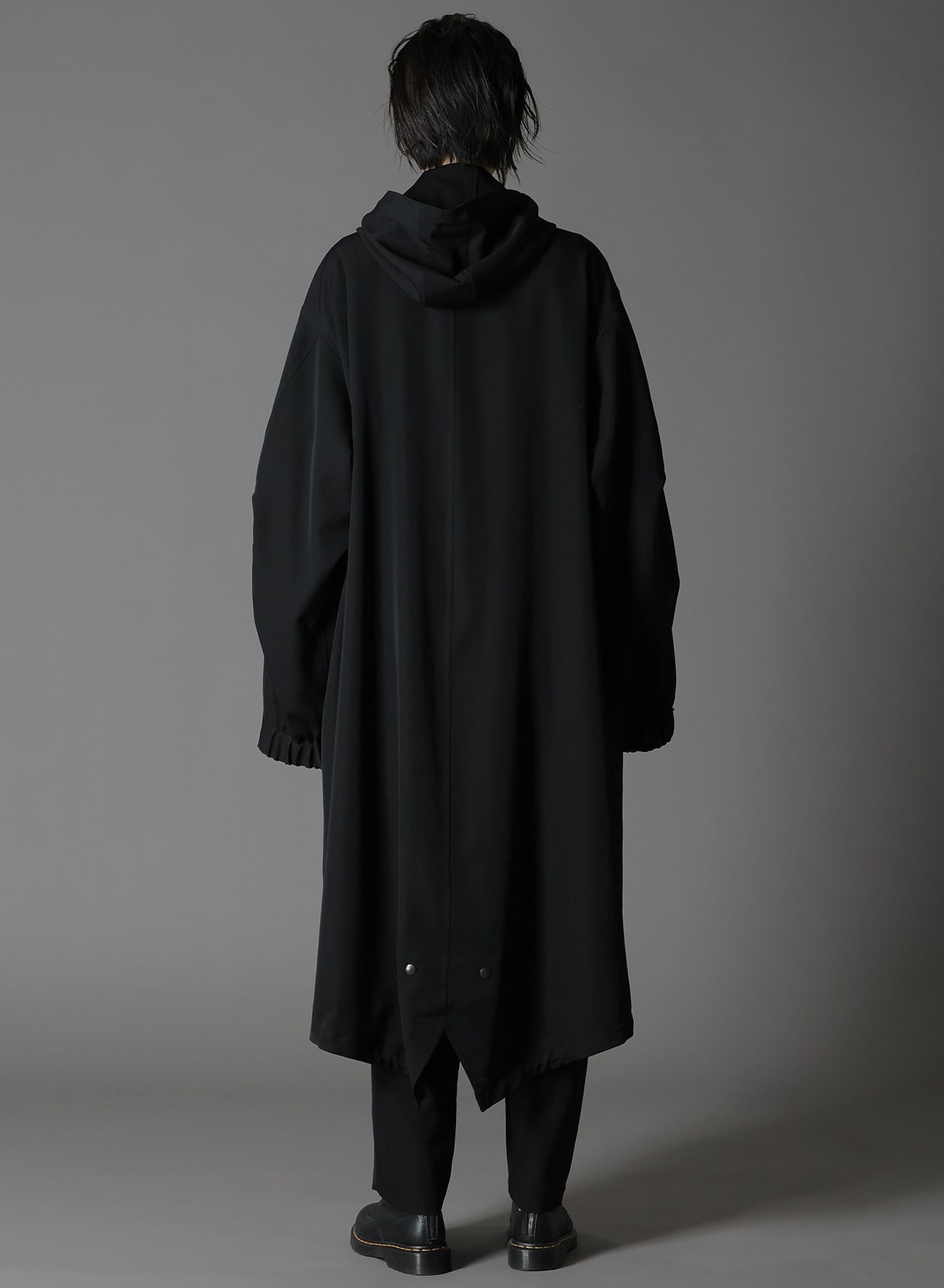 WOOL GABARDINE ZIPPER POCKET MOD COAT