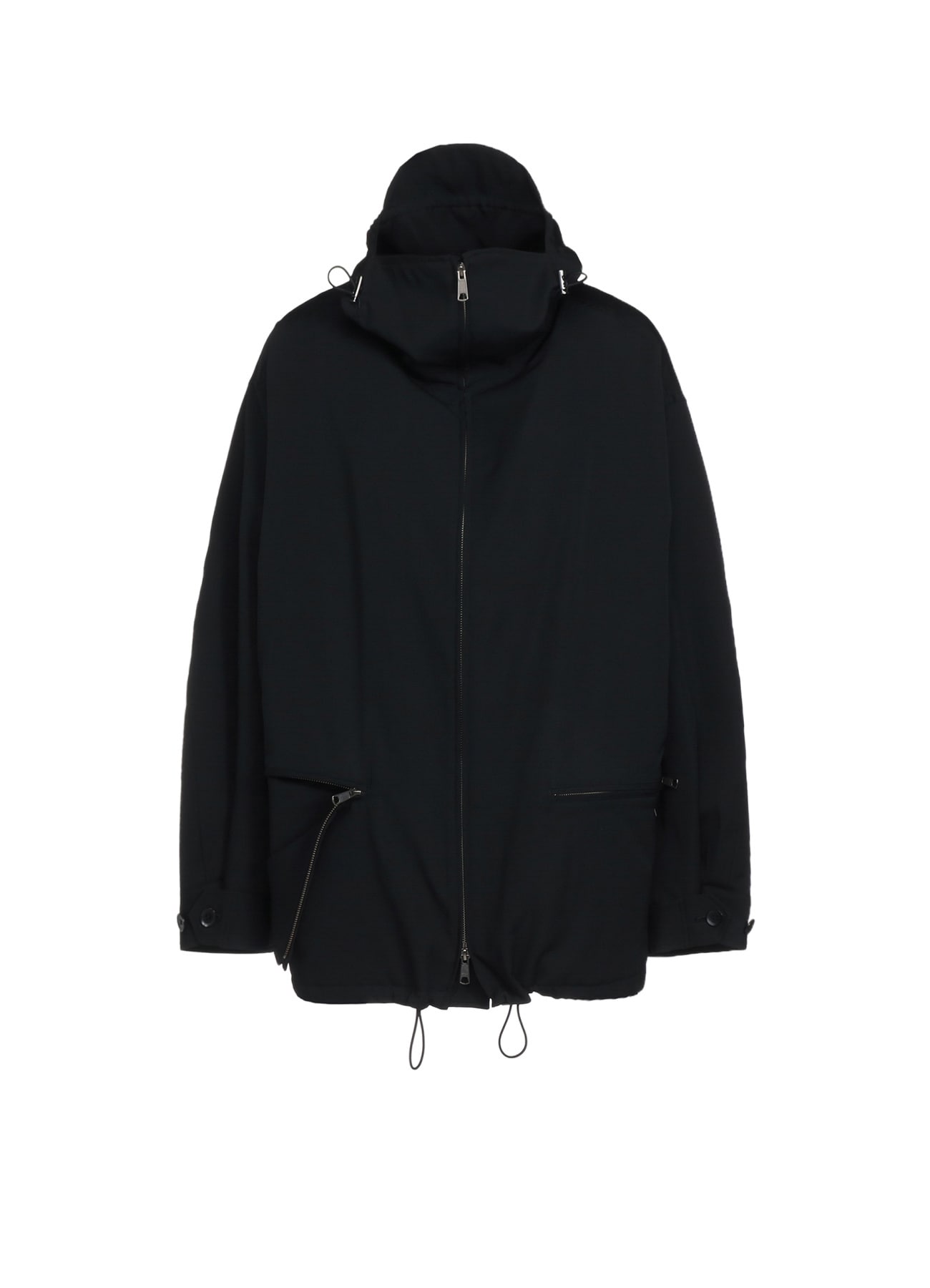 WOOL GABARDINE ZIPPER POCKET HOODED BLOUSON