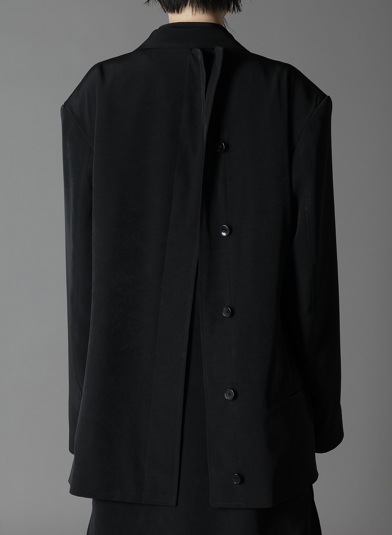 CREPE DE CHINE RUCHED-BACK JACKET