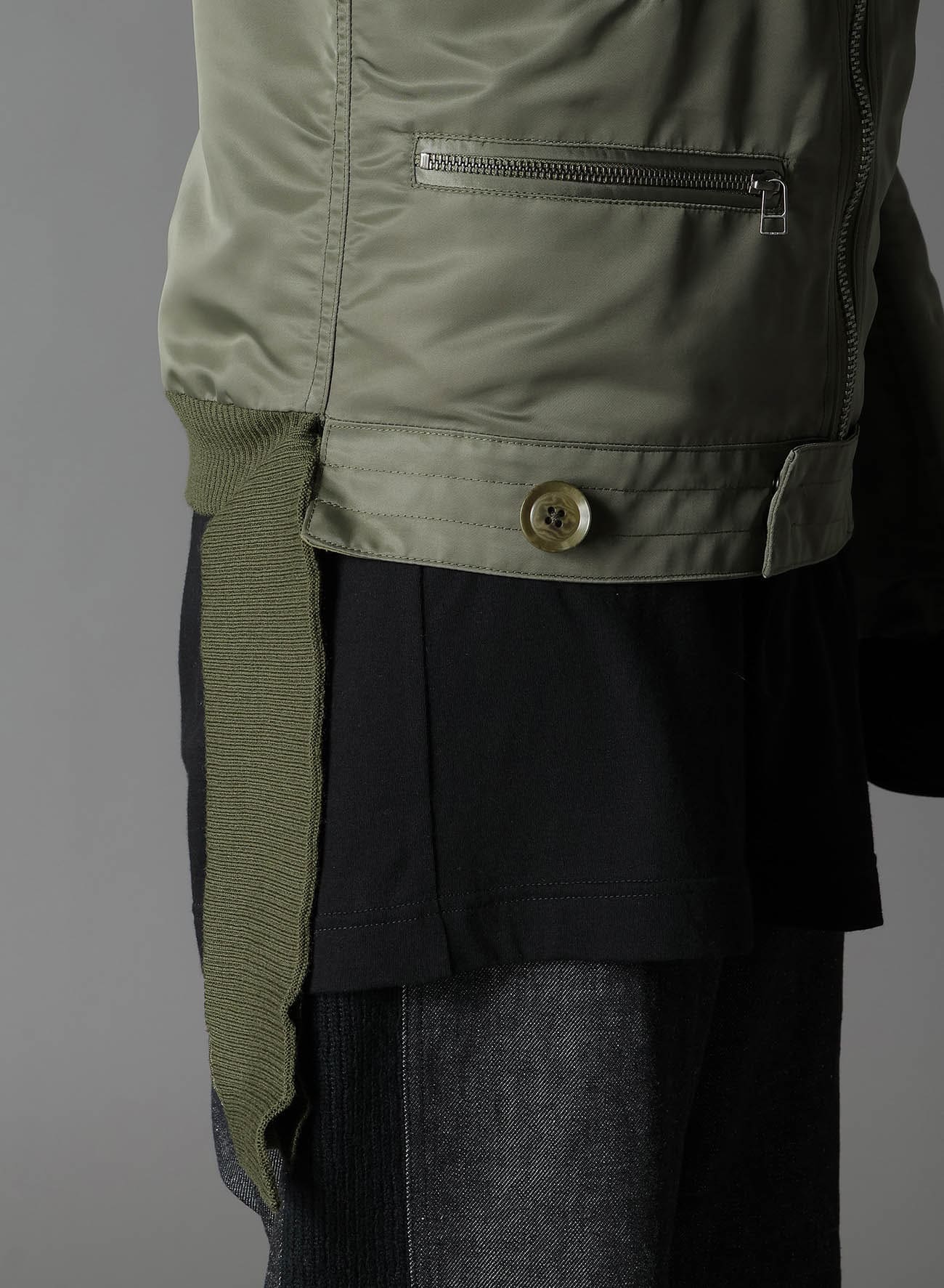 VARIOUS MATERIAL COMBINATION DOUBLE RIDERS REVERSIBLE JACKET